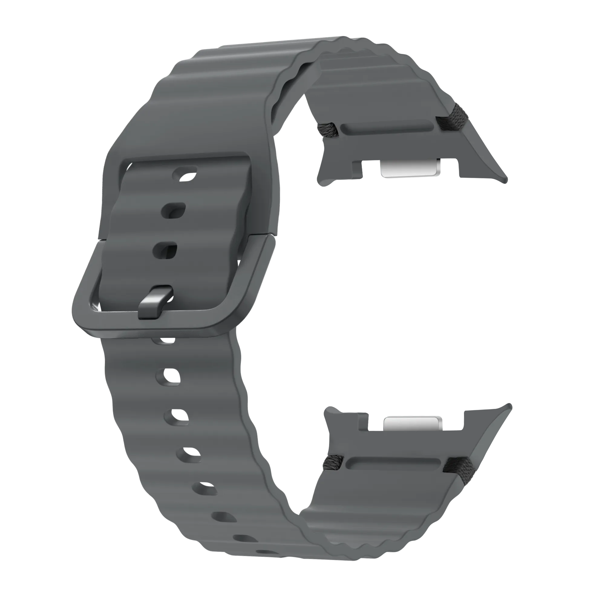 Bracelet silicone ondulé Samsung Galaxy Watch 8 Classic (gris foncé)