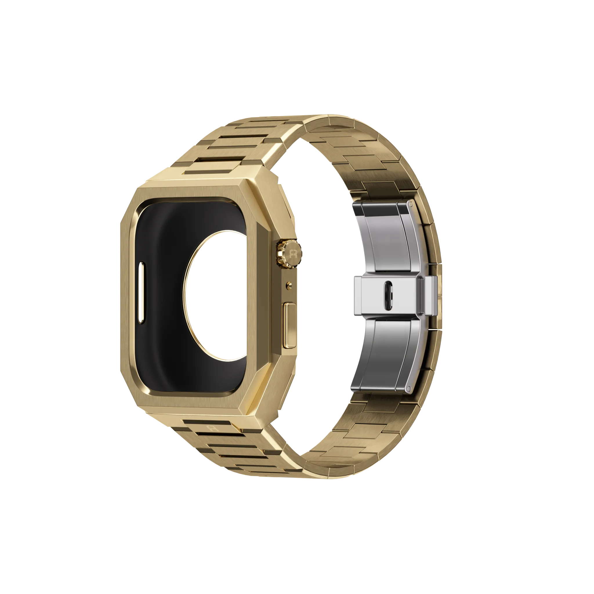 Reqior Apple Watch 45mm case met stalen band 'Nautilus' (goud)