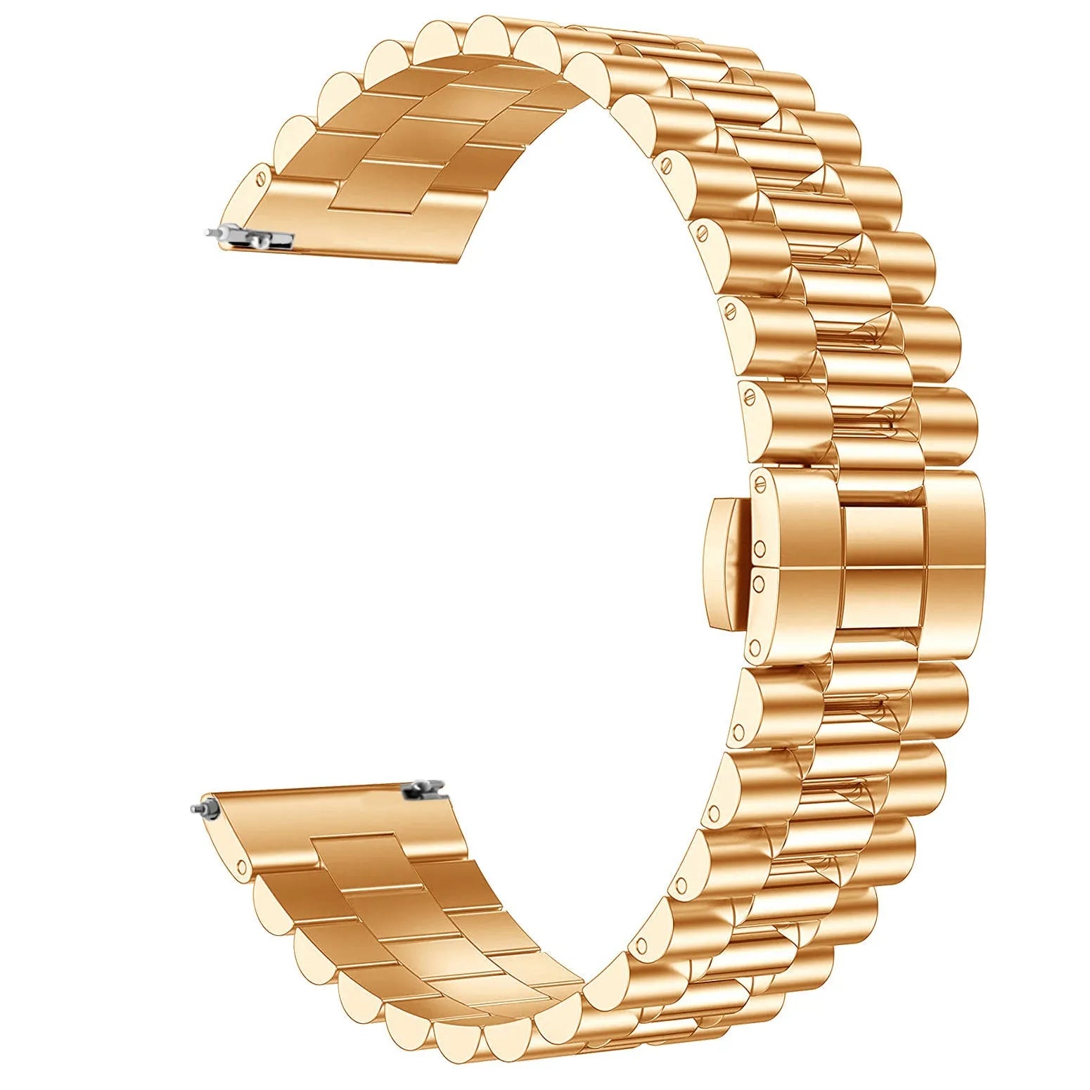 Presidential Steel Strap, rose gold, without a watch, 3/4 front view