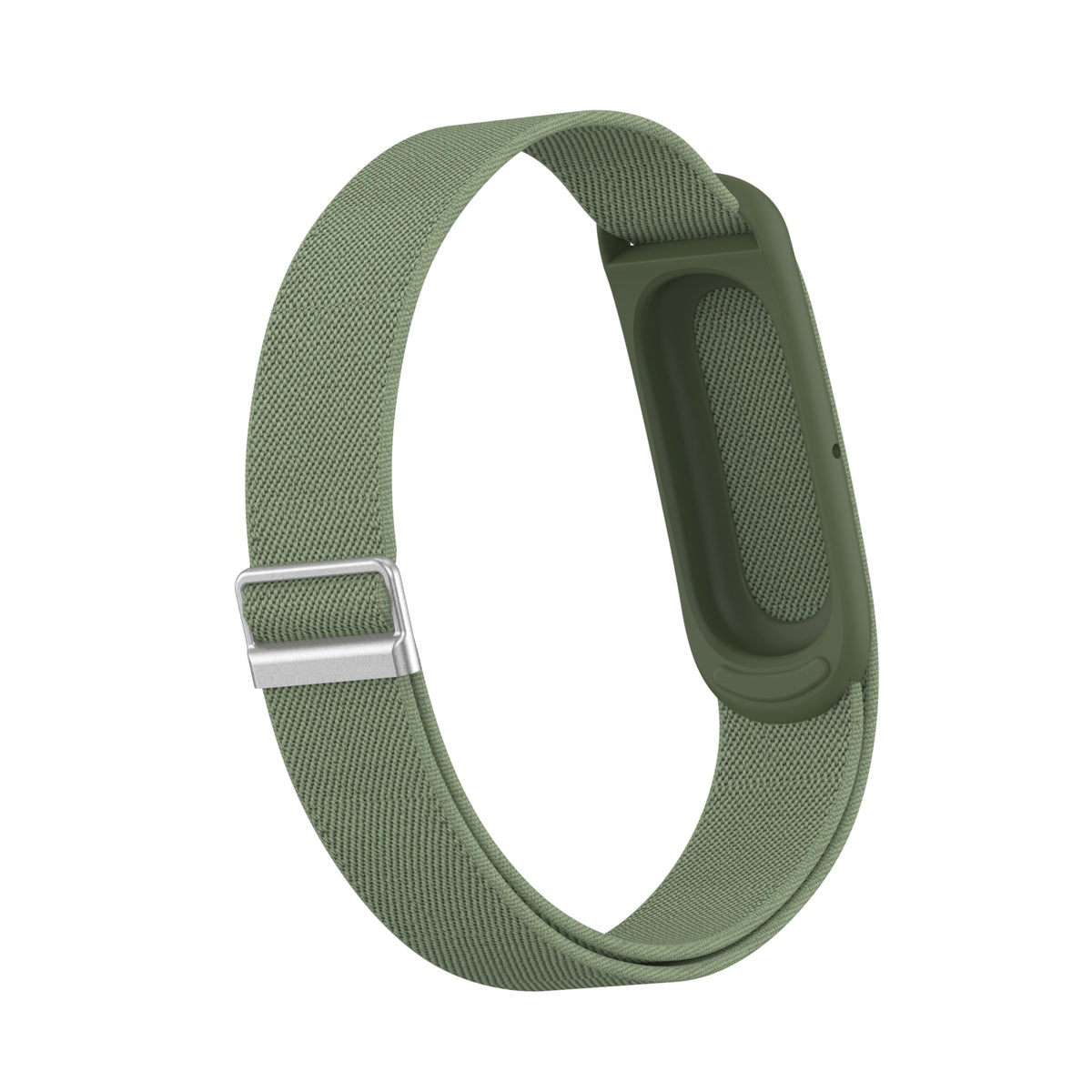 Nylon Elastic Biceps Bracelet, dark green, without a watch, 3/4 front view