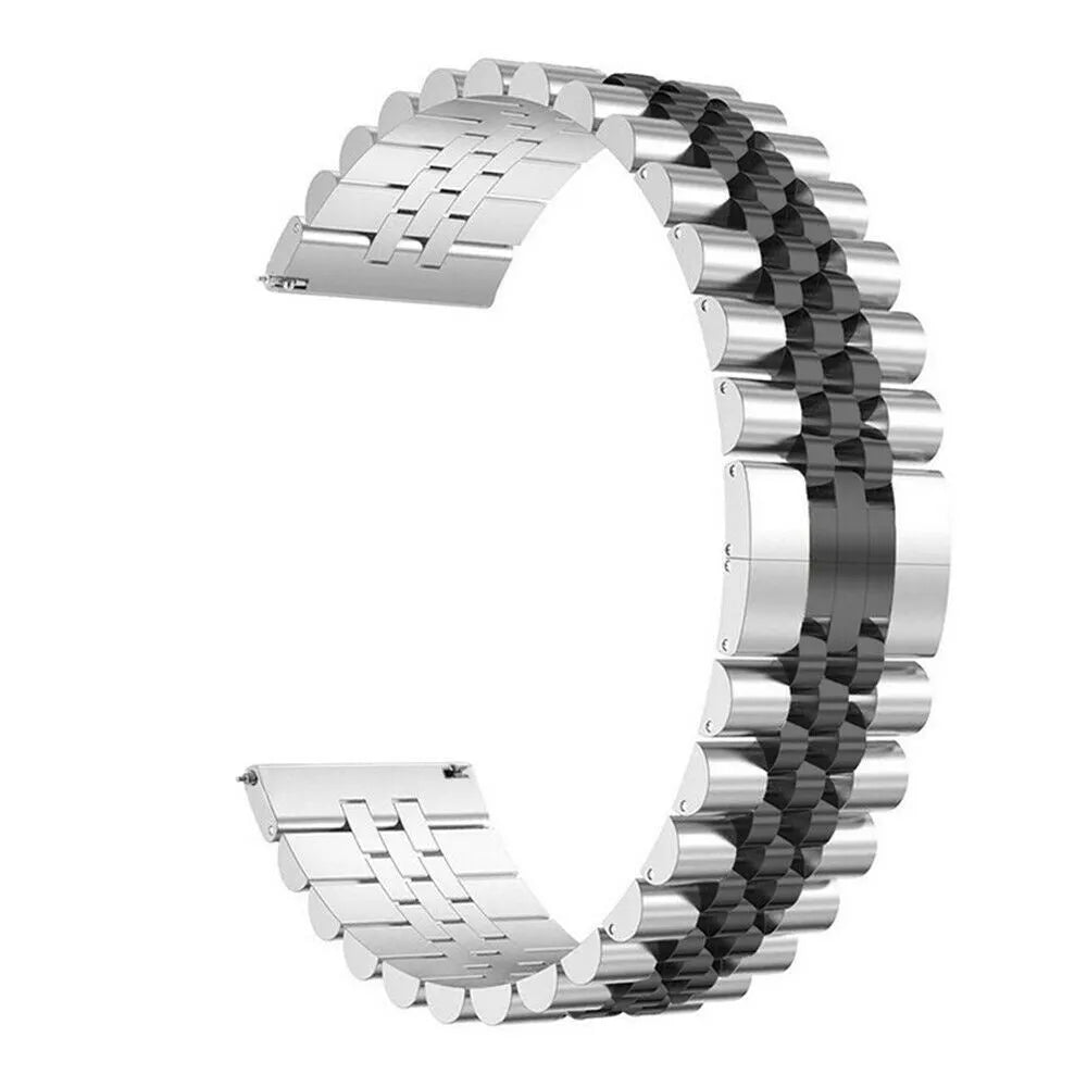 Jubilee Steel Strap, silver/black, without a watch, 3/4 front view