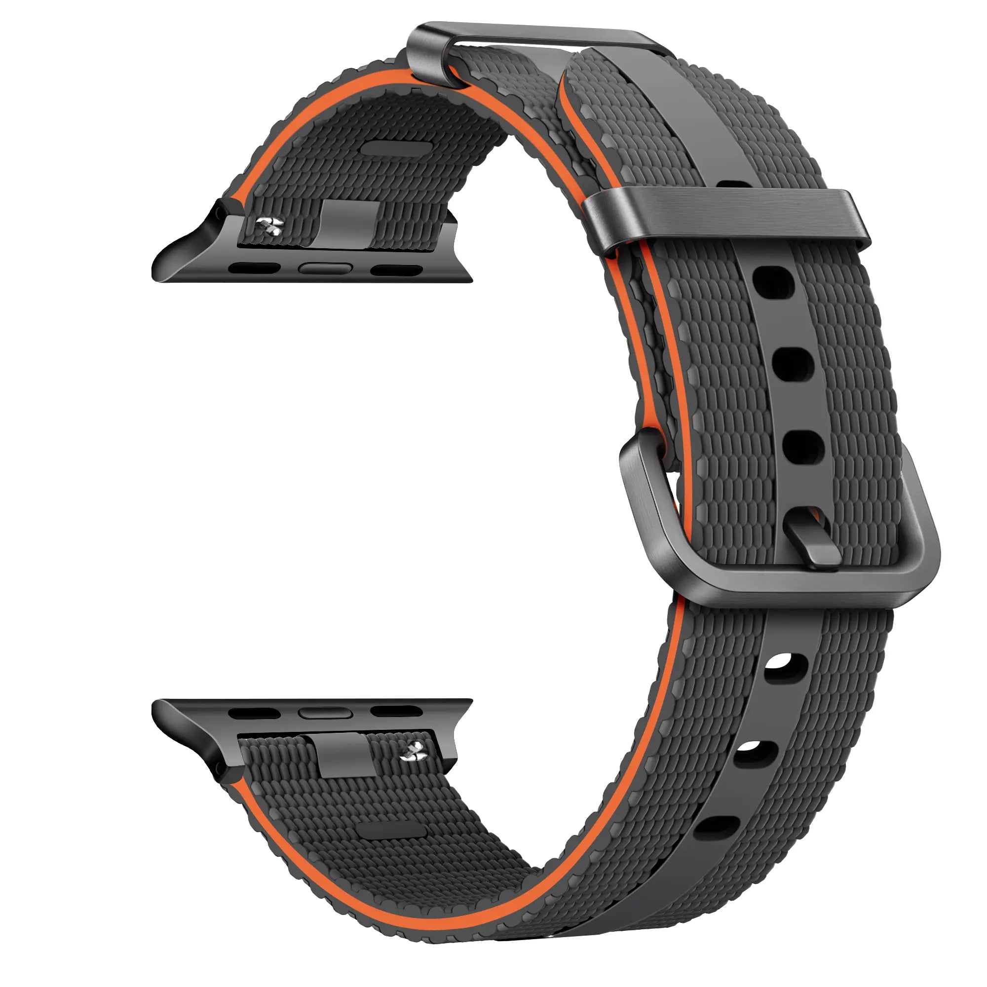 Apple Watch Silicone Active Strap (Dark Grey/Orange)