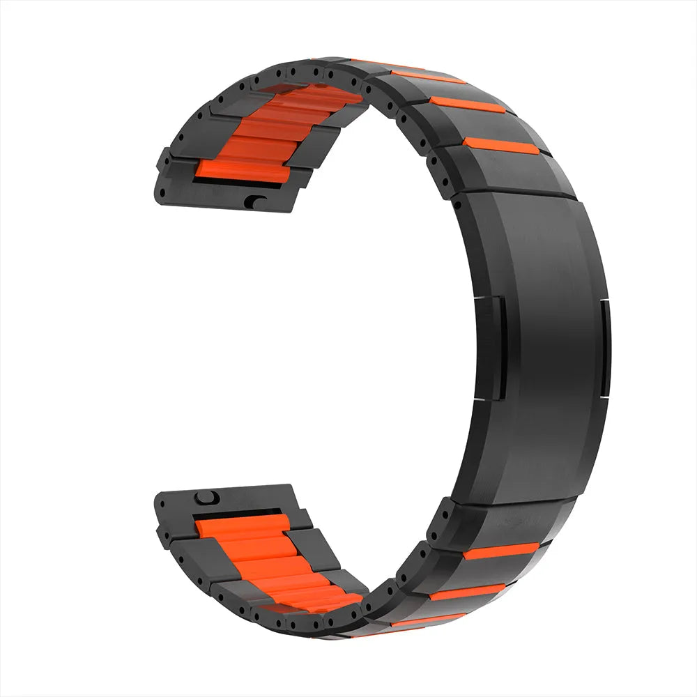 Coros Apex 2 Pro 'One Push' Steel Hybrid Strap (Black/Orange)