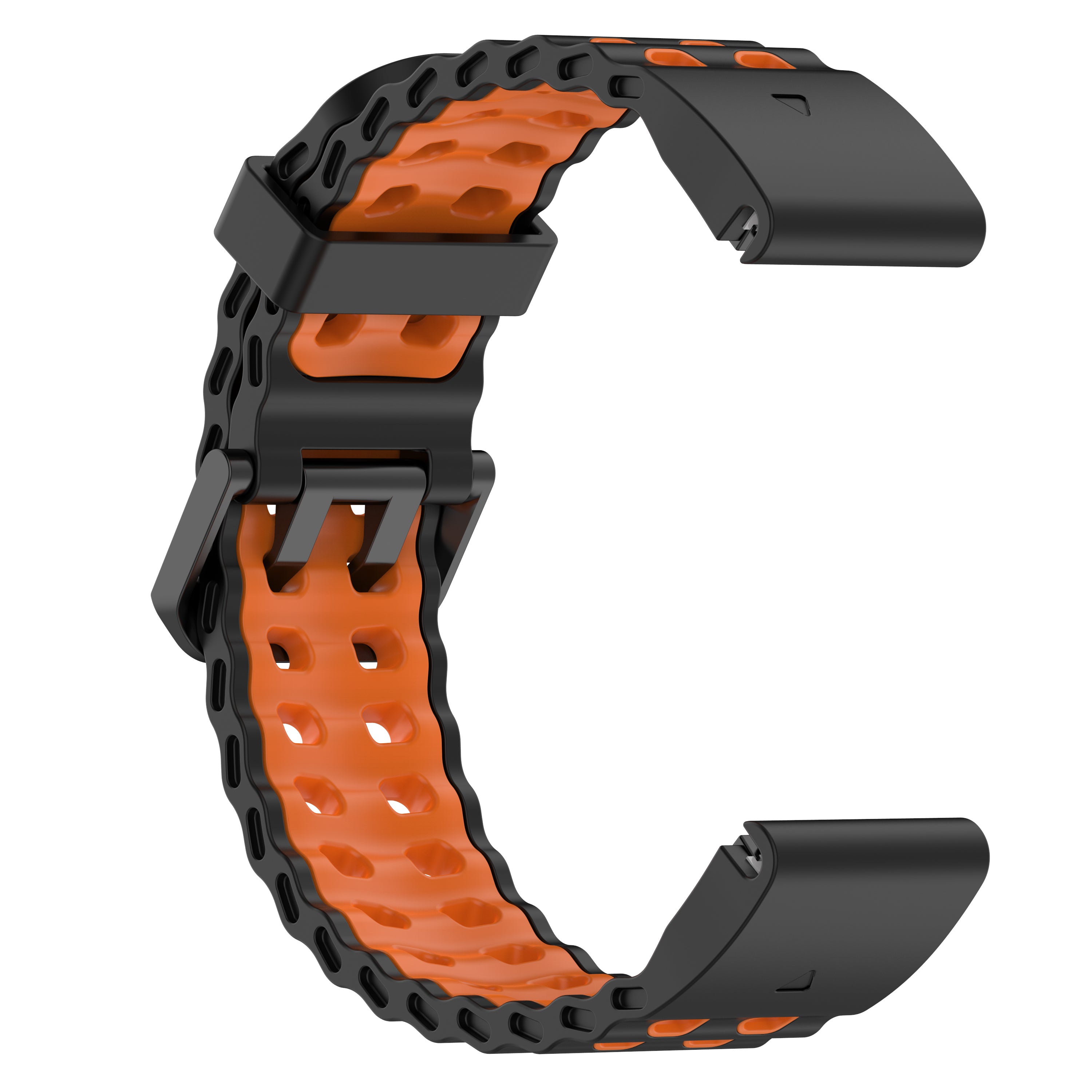 Amazfit T-Rex Ultra 2 Wave Sport Strap (Black/Orange)