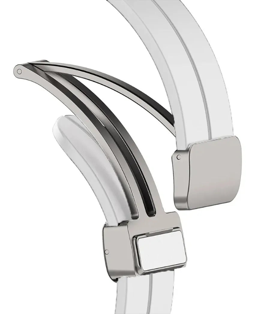 Silicone Magnetic Sport Strap, white, without a watch, 3/4 front view