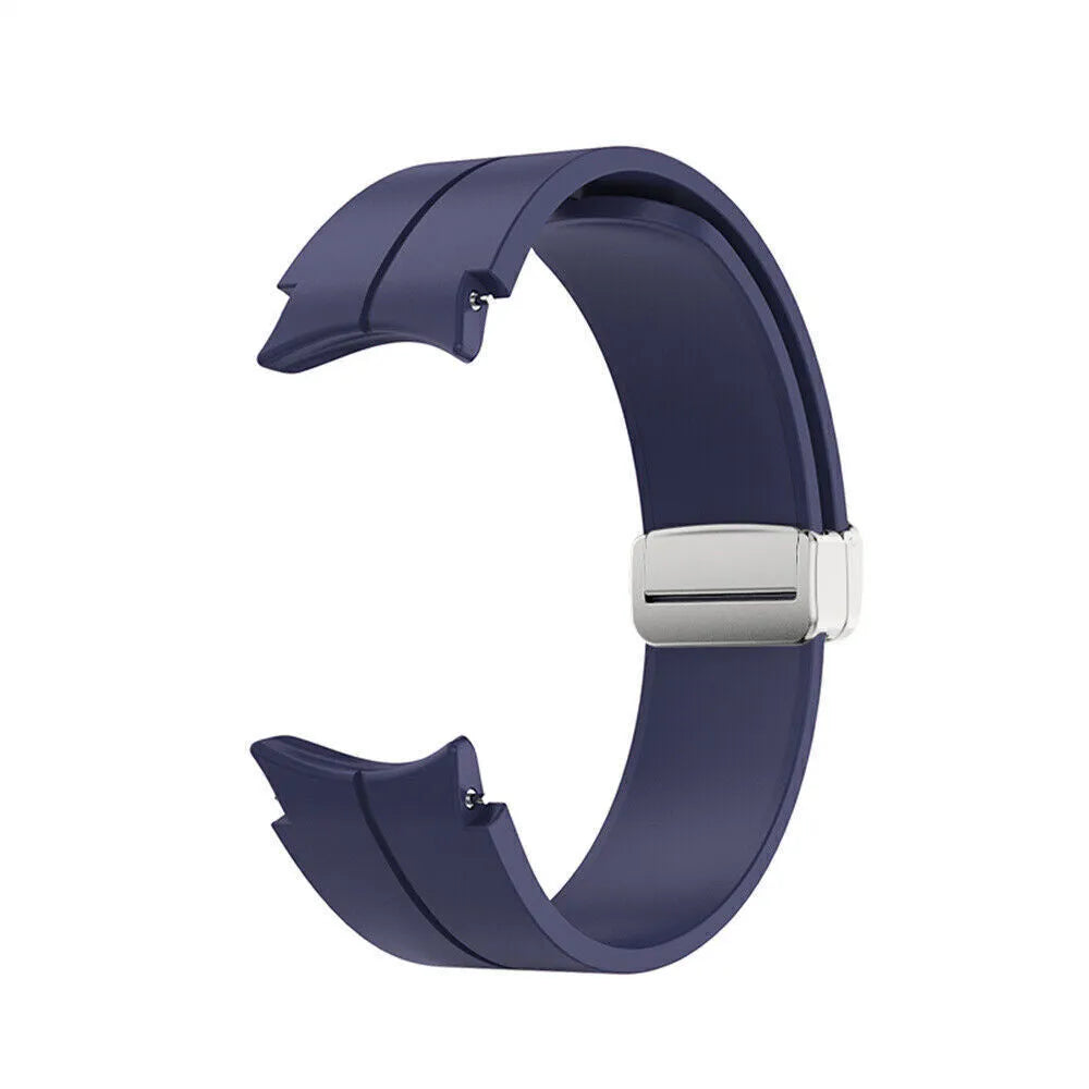 Silicone Magnetic Sport Strap, dark blue, without a watch, 3/4 front view
