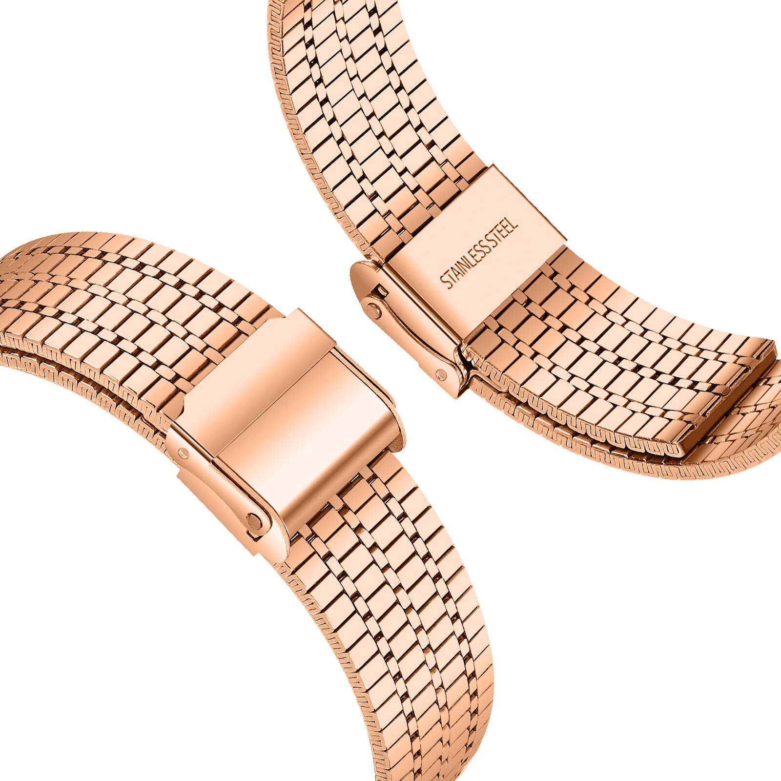 Fine Steel Strap, rose gold, without a watch, 3/4 front view