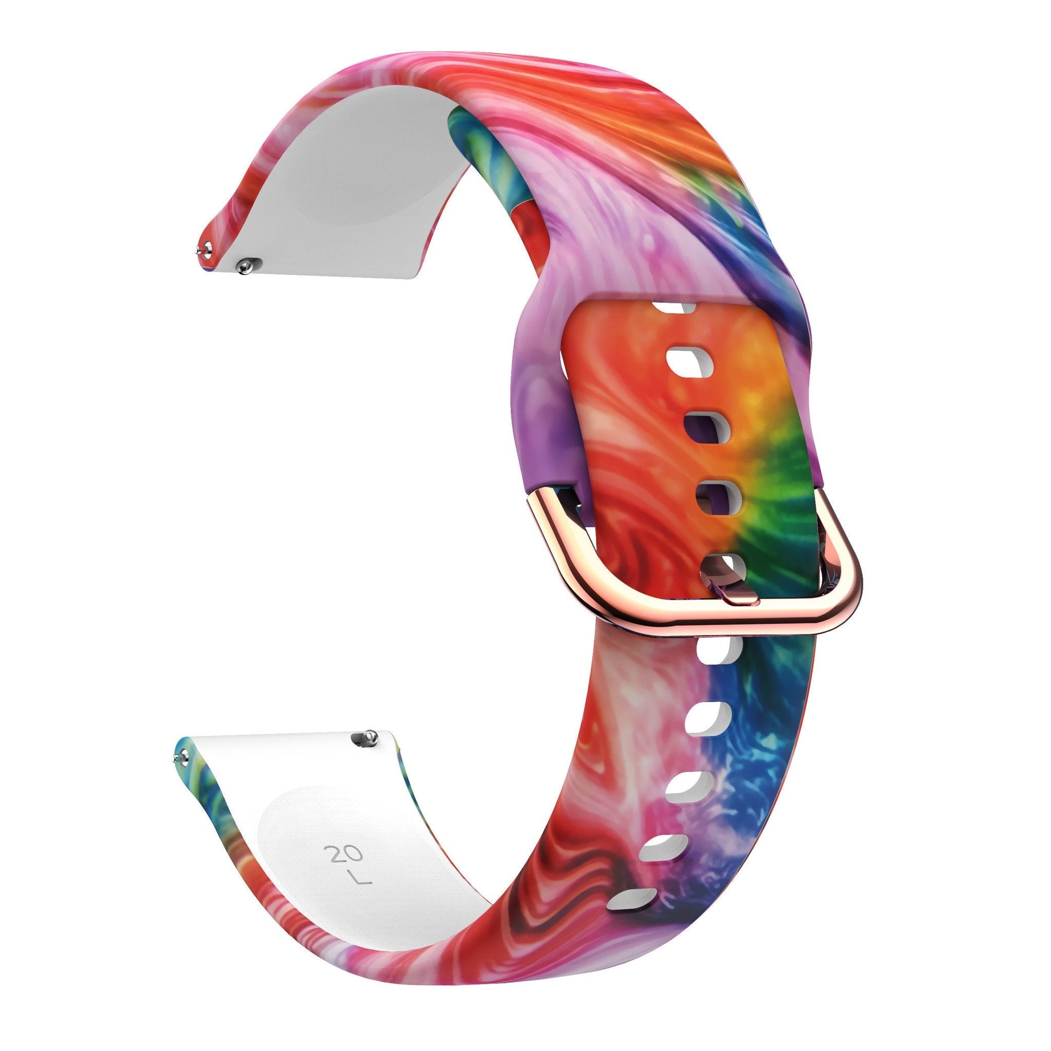 Print Silicone Strap, without a watch, 3/4 front view