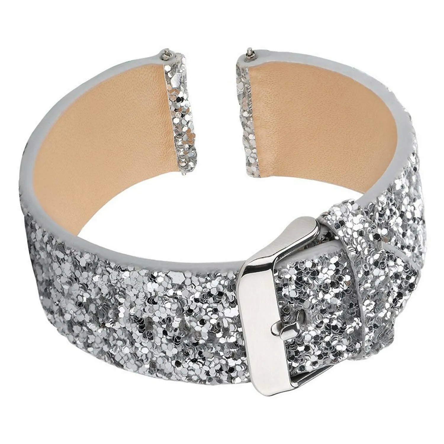 Amazfit Active Glitter Leather Strap (Silver)