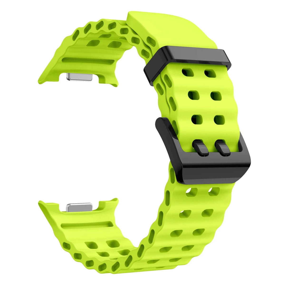 Silicone Ocean Strap, lime, without a watch, 3/4 front view