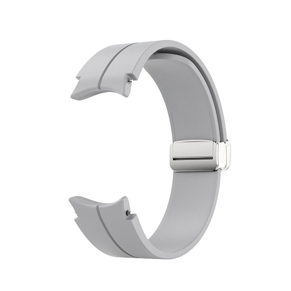 Silicone Magnetic Sport Strap, grey, without a watch, 3/4 front view