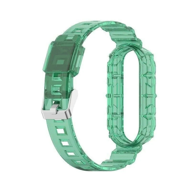 Silicone Clear TPU Strap, transparent green, without a watch, 3/4 front view