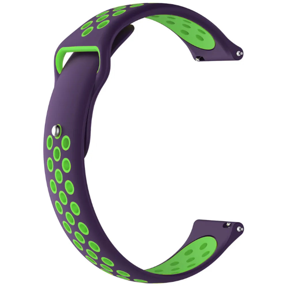 Silicone Sport Strap, purple/green, without a watch, 3/4 front view