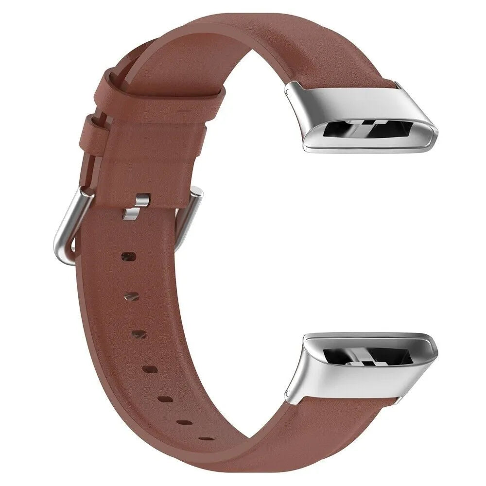 Silicone Leather Strap, brown, without a watch, 3/4 front view