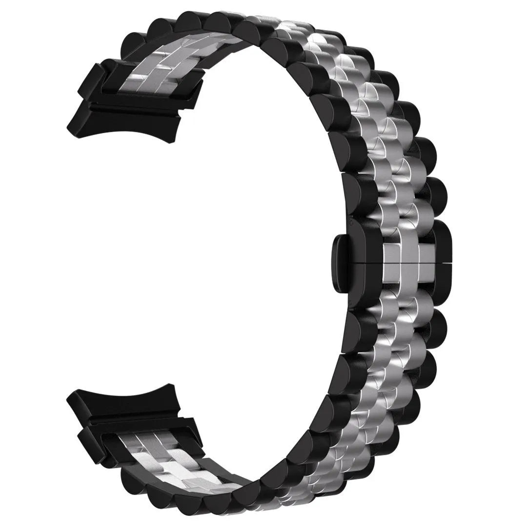 Jubilee Steel Strap, black/silver, without a watch, 3/4 front view