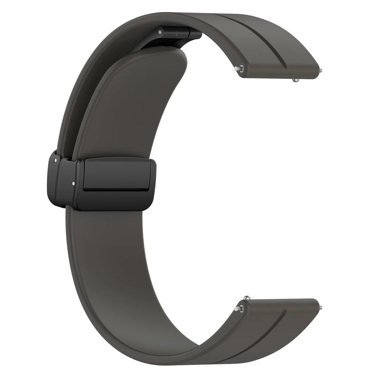 D-Buckle Silicone Strap, dark grey, without a watch, 3/4 front view
