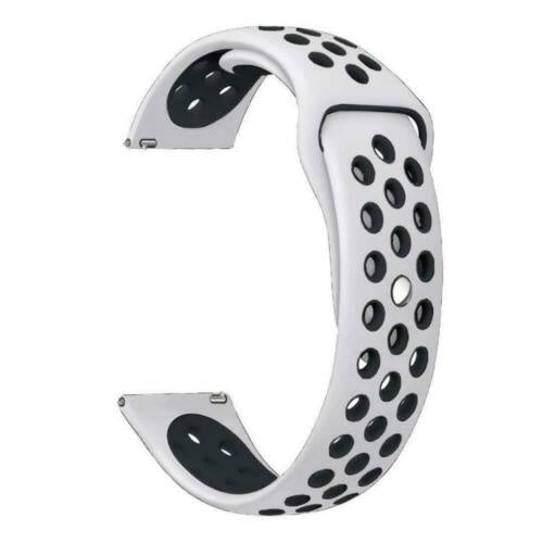 Silicone Sport Strap, white/black, without a watch, 3/4 front view