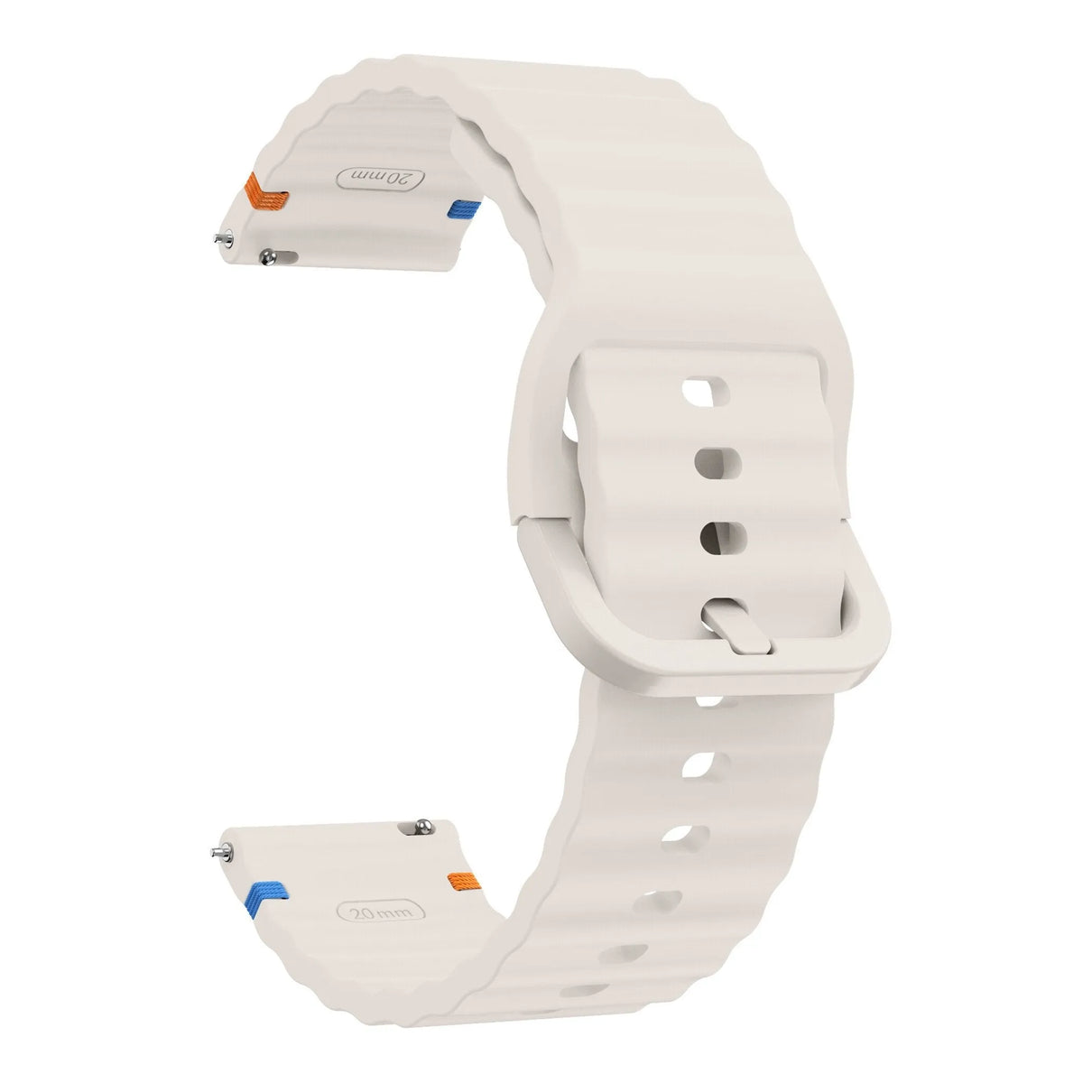 Wave Silicone Strap, starlight, without a watch, 3/4 front view