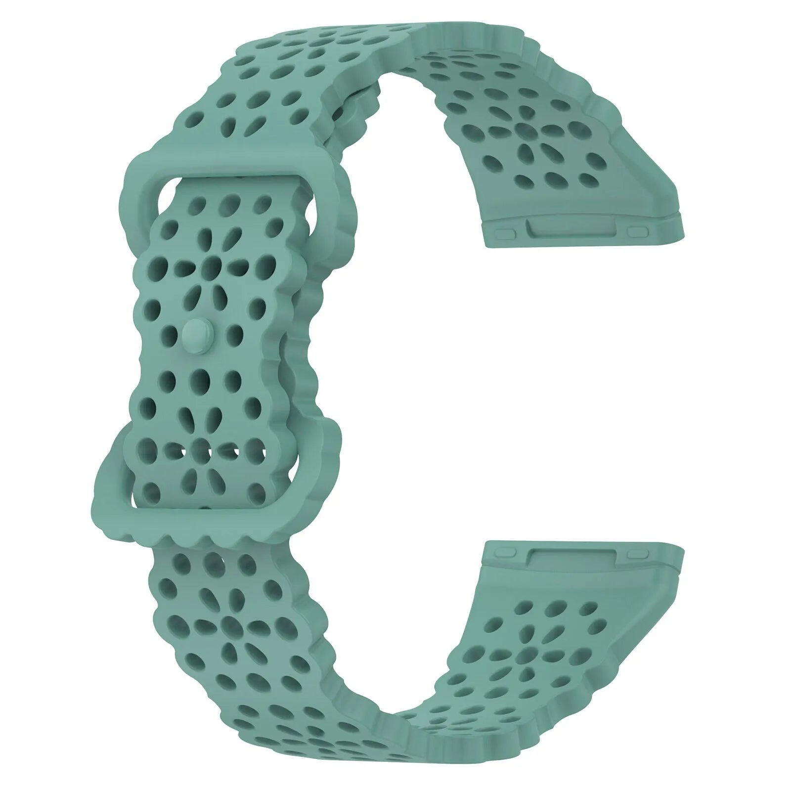 Patterned Silicone Strap, green, without a watch, 3/4 front view