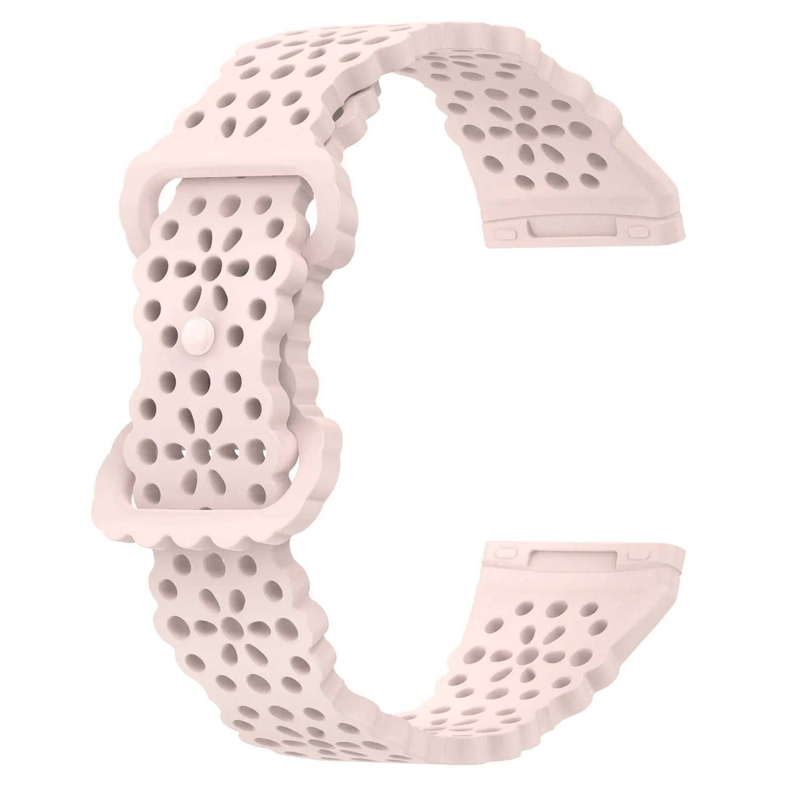 Patterned Silicone Strap, light pink, without a watch, 3/4 front view