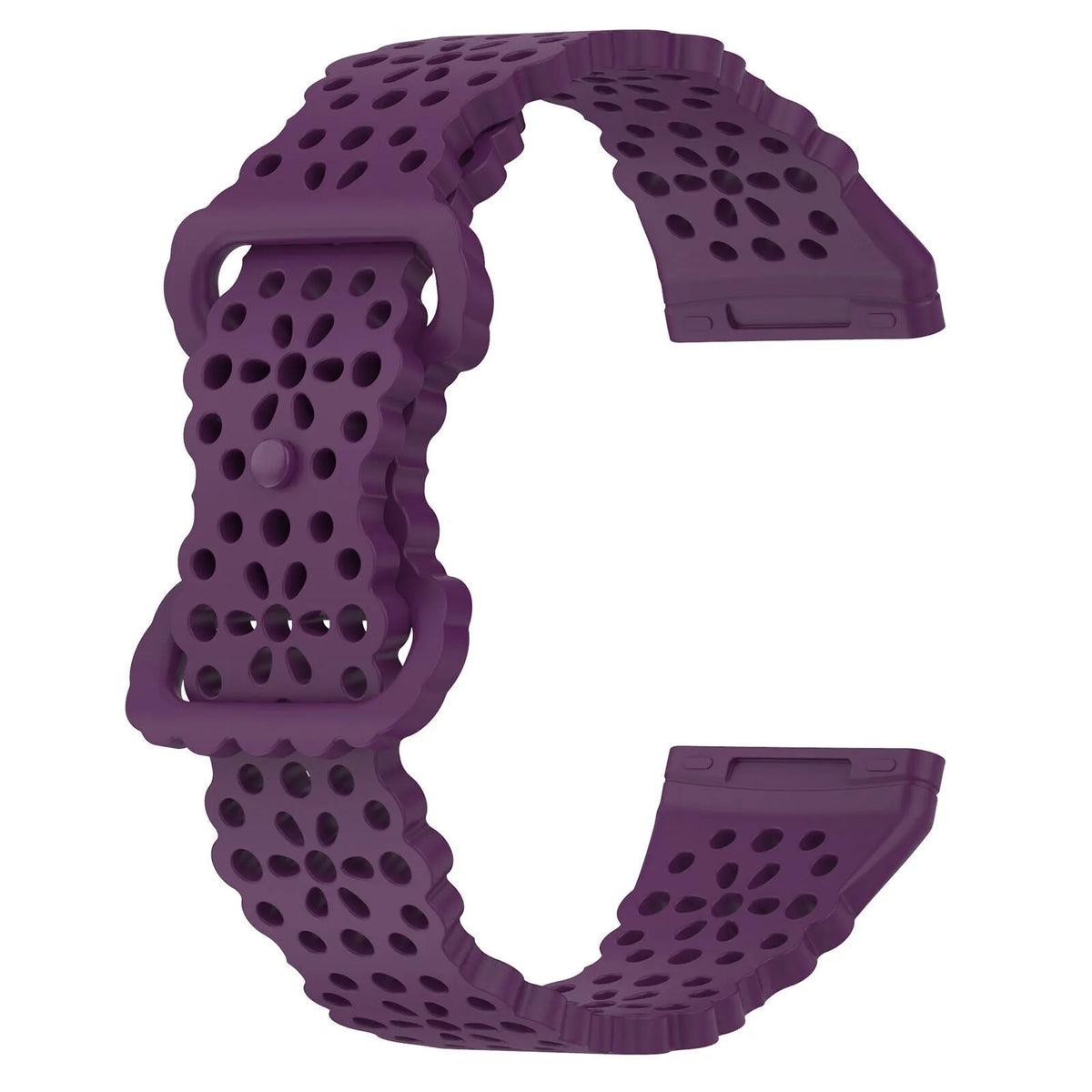 Patterned Silicone Strap, purple, without a watch, 3/4 front view