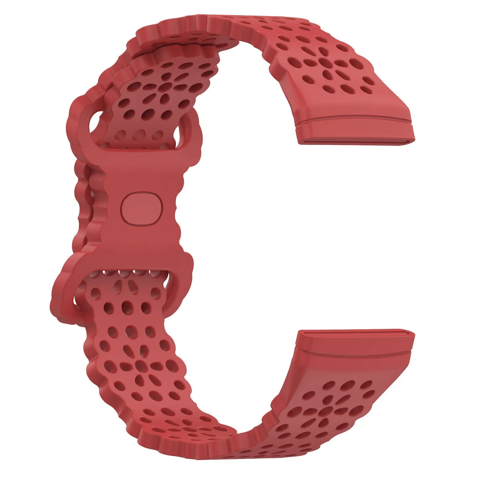 Patterned Silicone Strap, red, without a watch, 3/4 front view