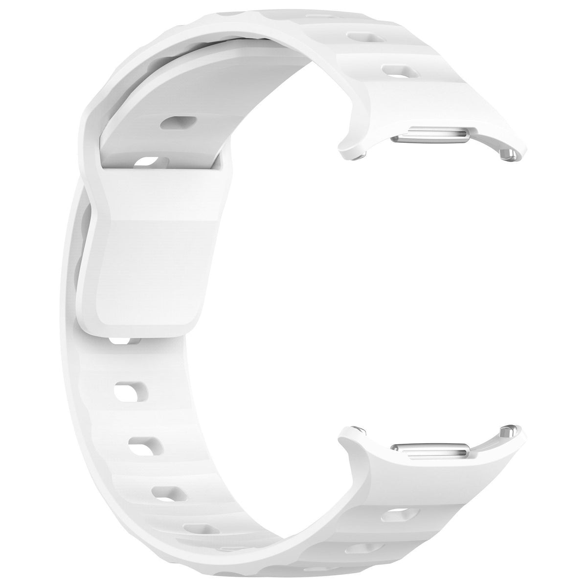 Outdoor Silicone Strap, white, without a watch, 3/4 front view
