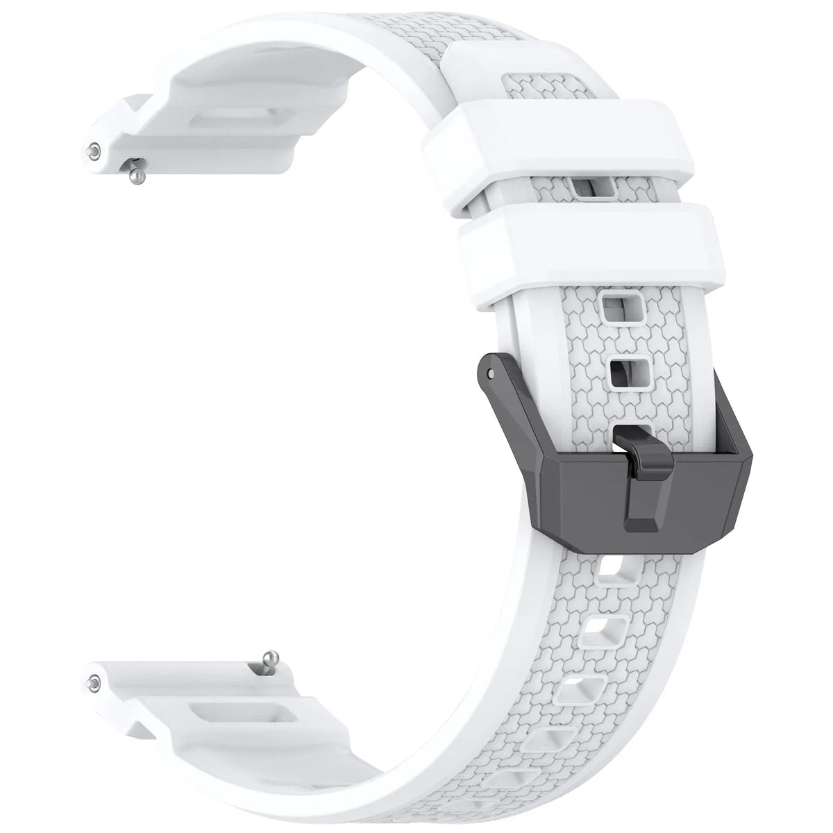 Silicone Strap, white, without a watch, 3/4 front view