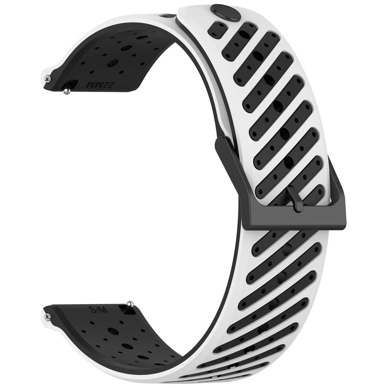Polar Grit X Striped Silicone Strap (White/Black)