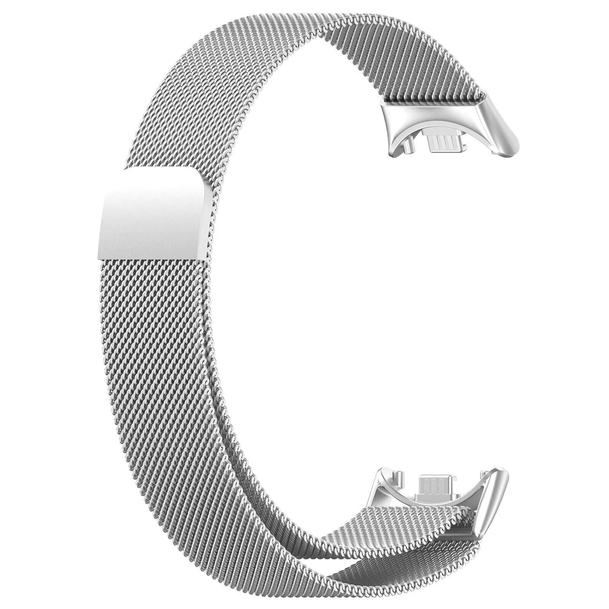 Milanese Strap, silver, without a watch, 3/4 front view