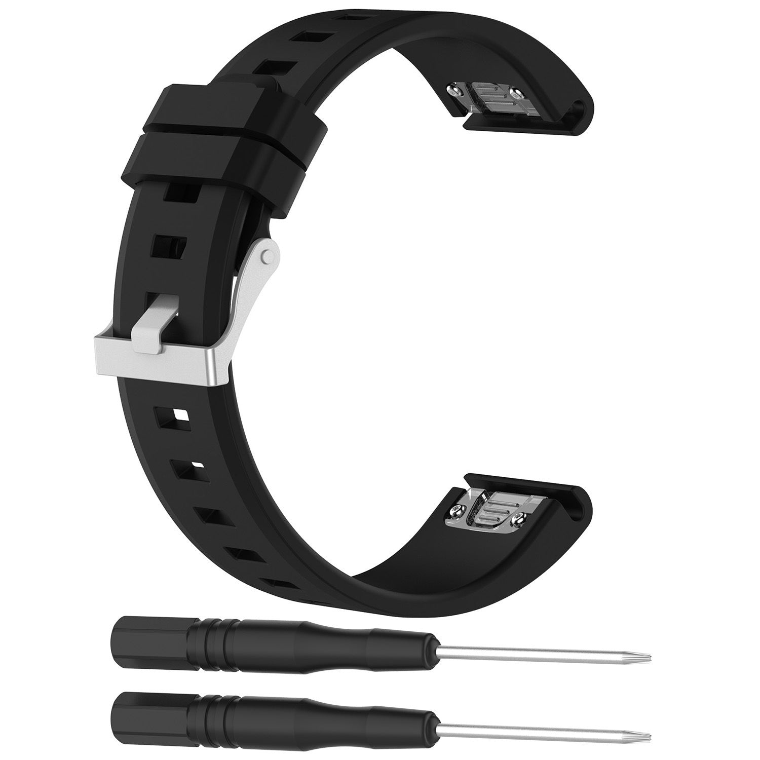 Garmin Approach S70 - 42mm Glänzendes Silikonarmband (Schwarz)