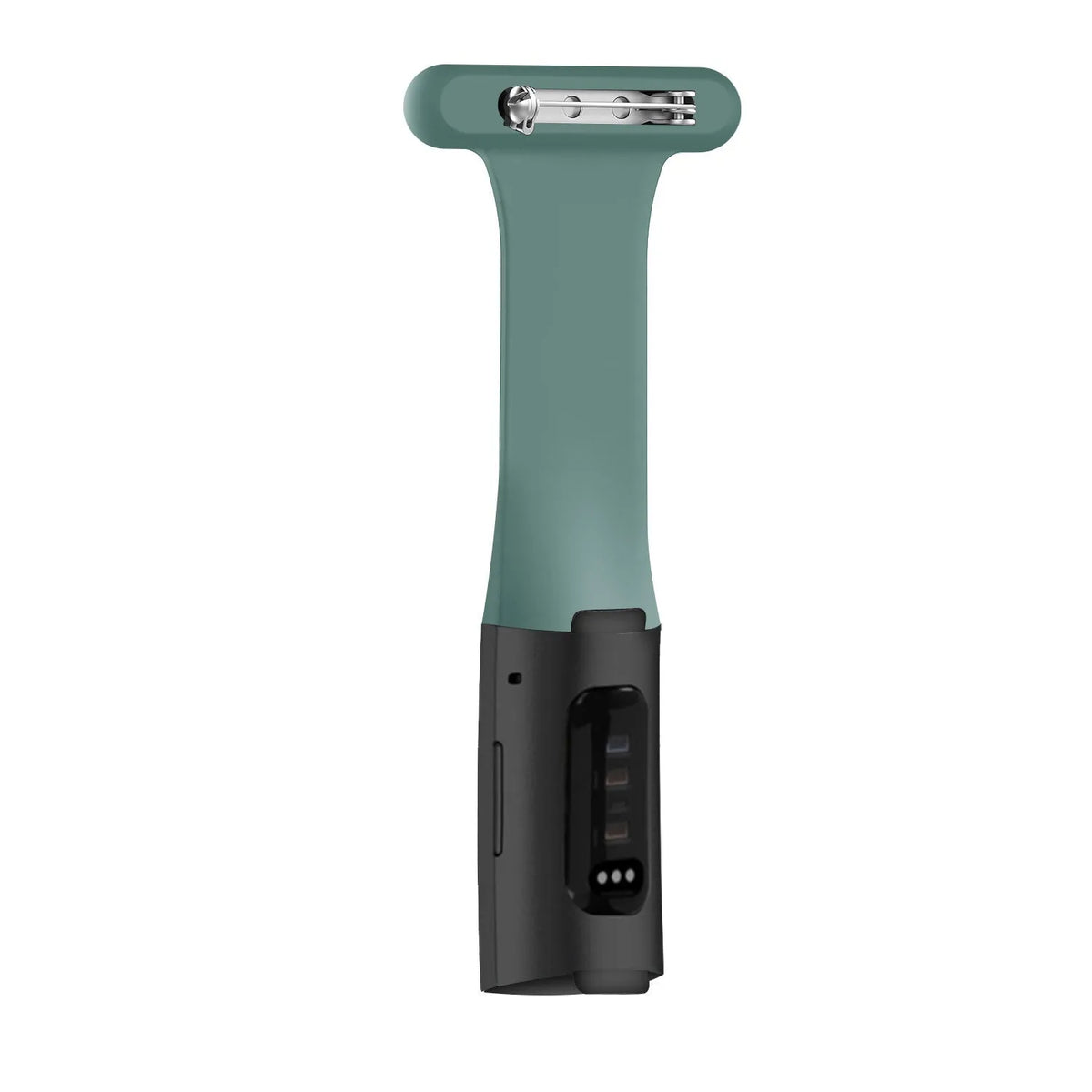 Silicone Nurse Fob, green, without a watch, 3/4 rear view
