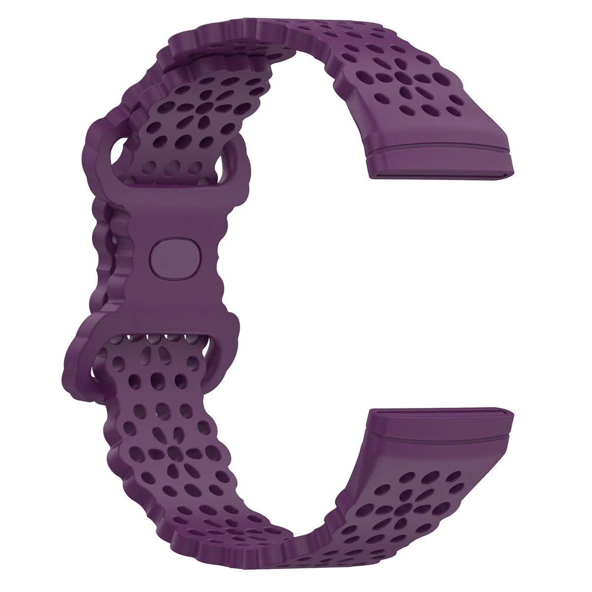 Patterned Silicone Strap, purple, without a watch, 3/4 rear view