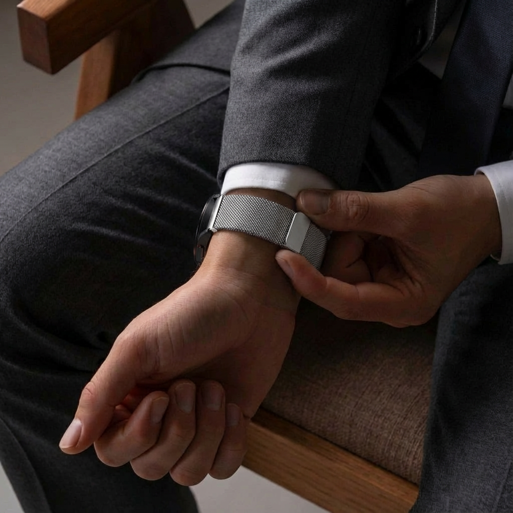 Bandz Samsung Galaxy Watch 4 40mm Milanese Loop Strap (Silver)