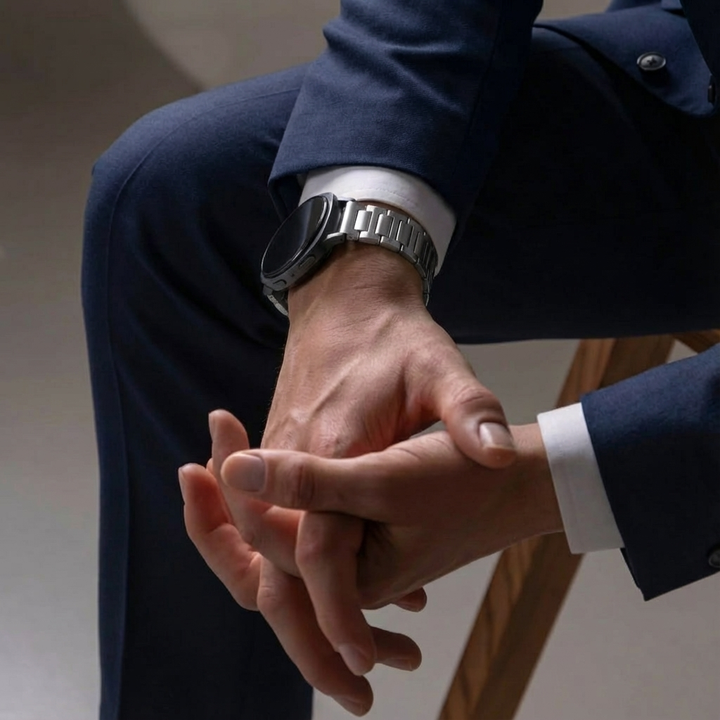 Bandz Correa titanio 'Deluxe' Samsung Galaxy Watch 8 - 40mm (plateado)