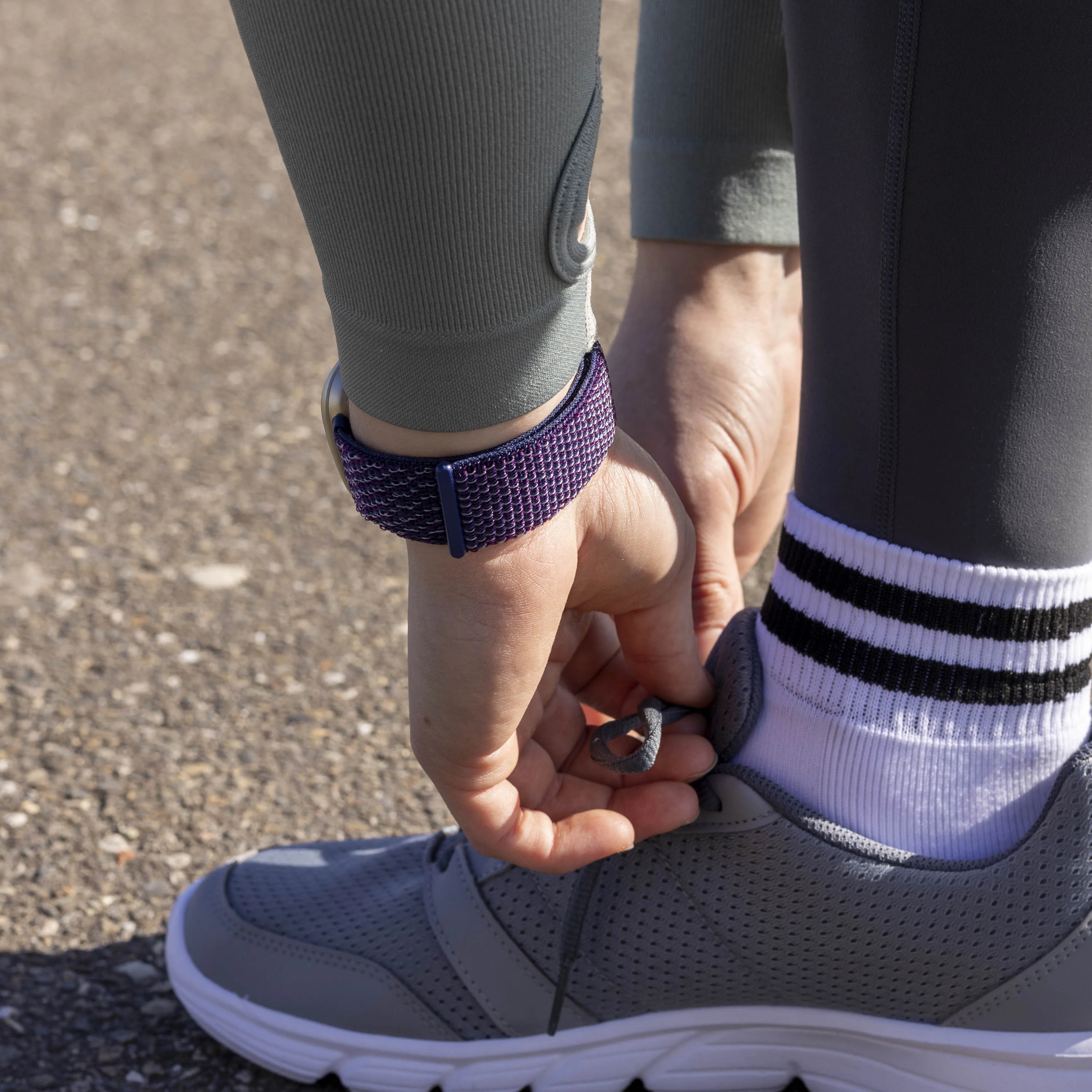 Bracelet nylon Fitbit Sense (bleu et violet)