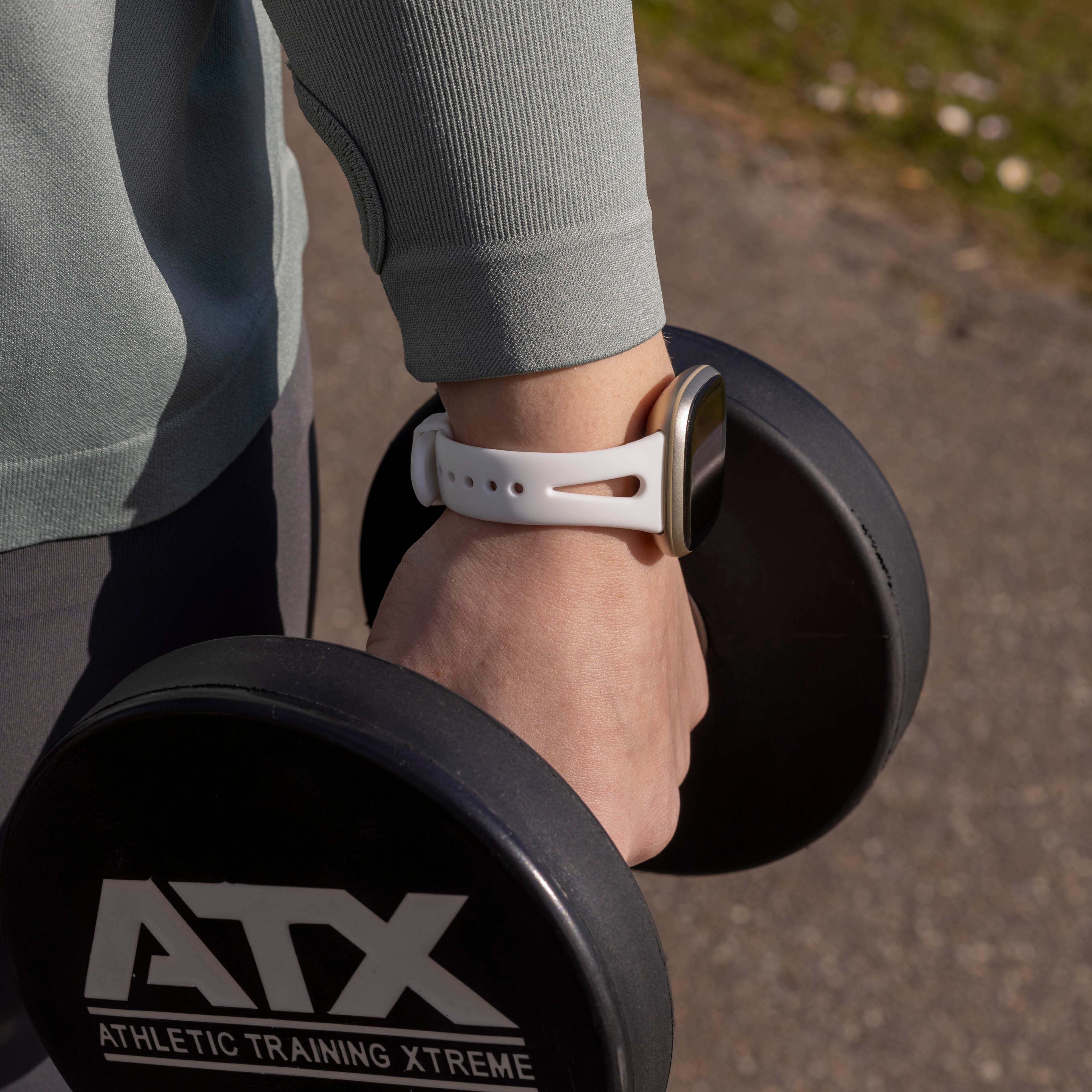 Fitbit Versa 4 Luxus-Silikonarmband (Weiß)