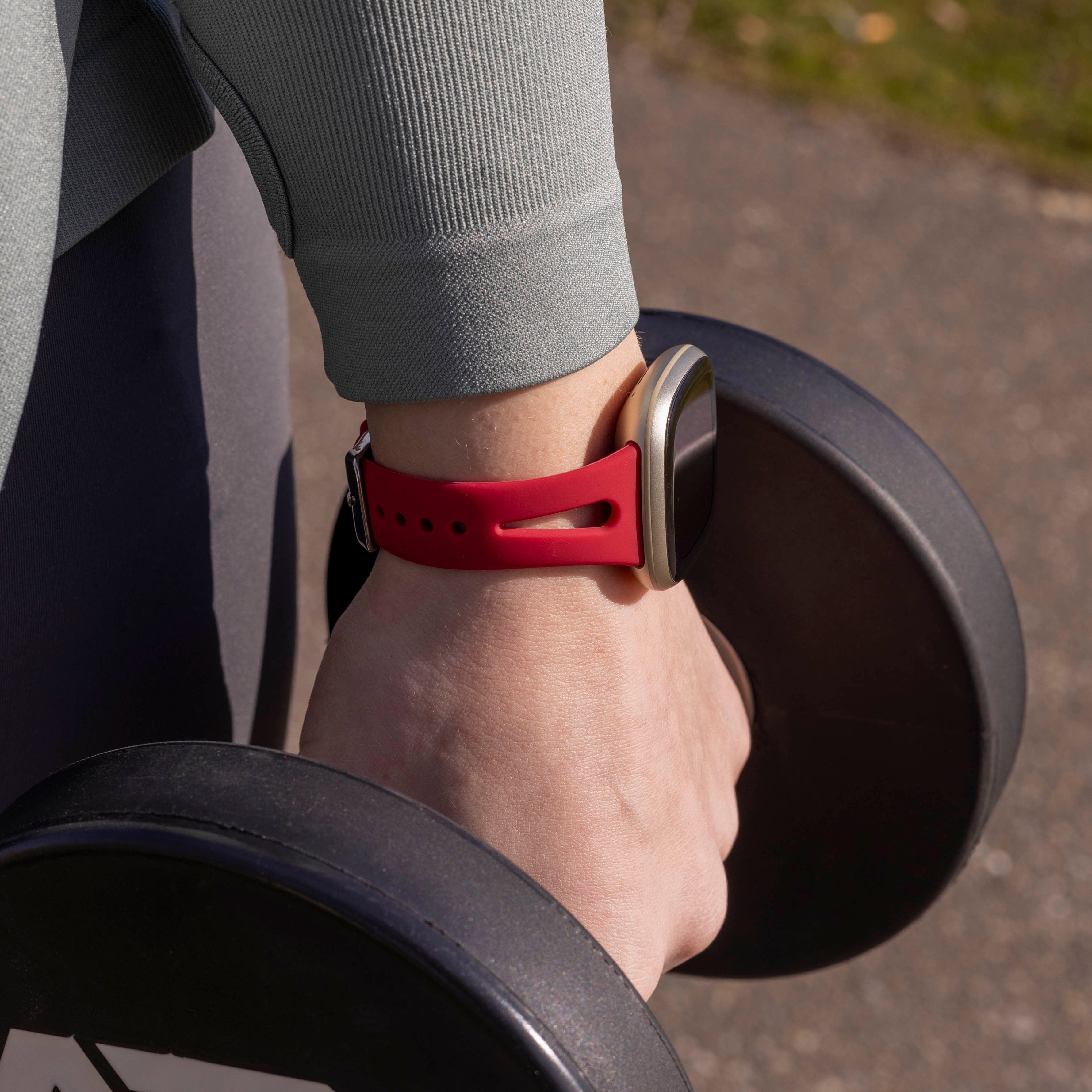 Fitbit Sense 2 Premium Silicone Strap (Rose Red)