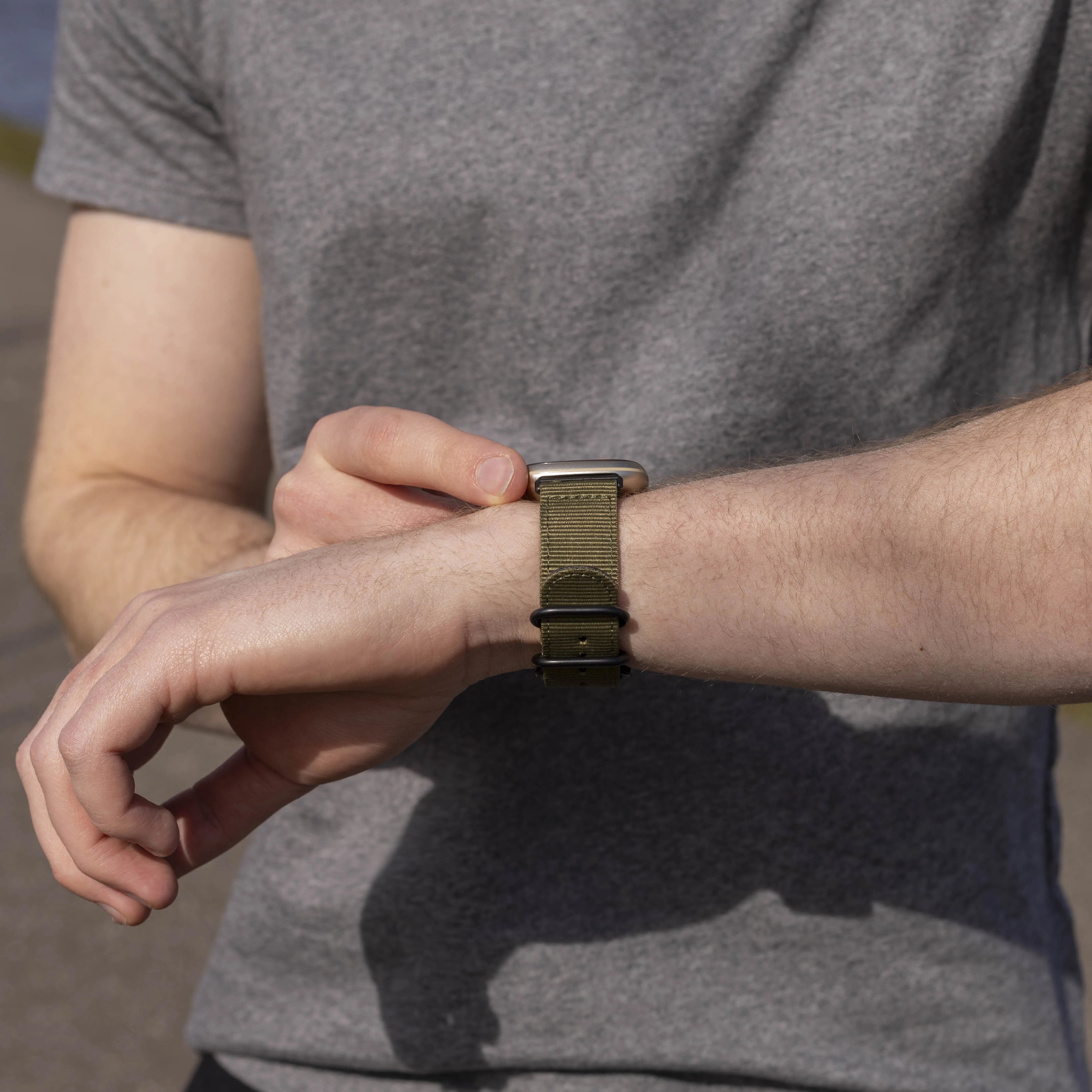 Bracelet nylon boucle Fitbit Versa 3 (vert)