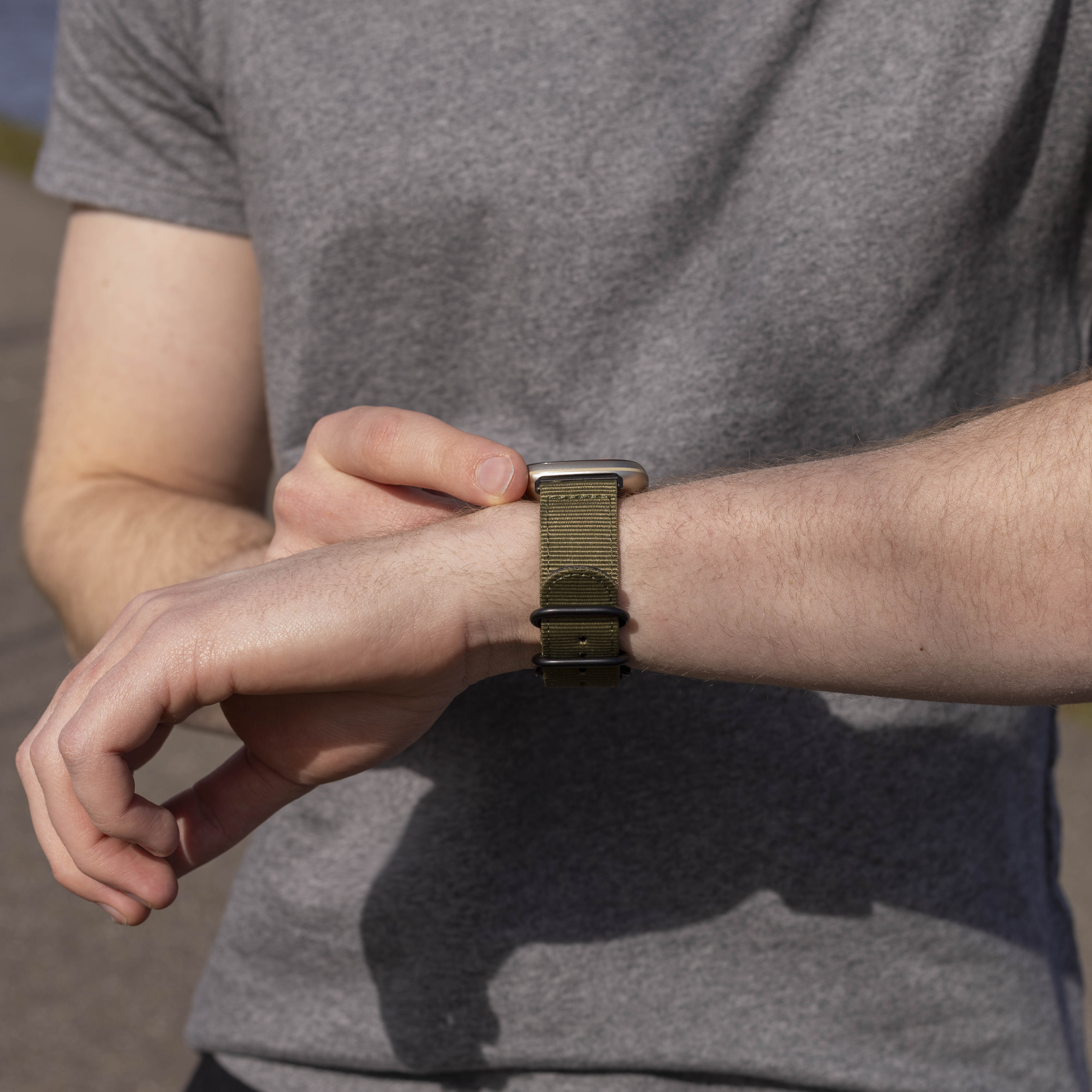 Fitbit Sense Nylon Strap with Buckle (Green)