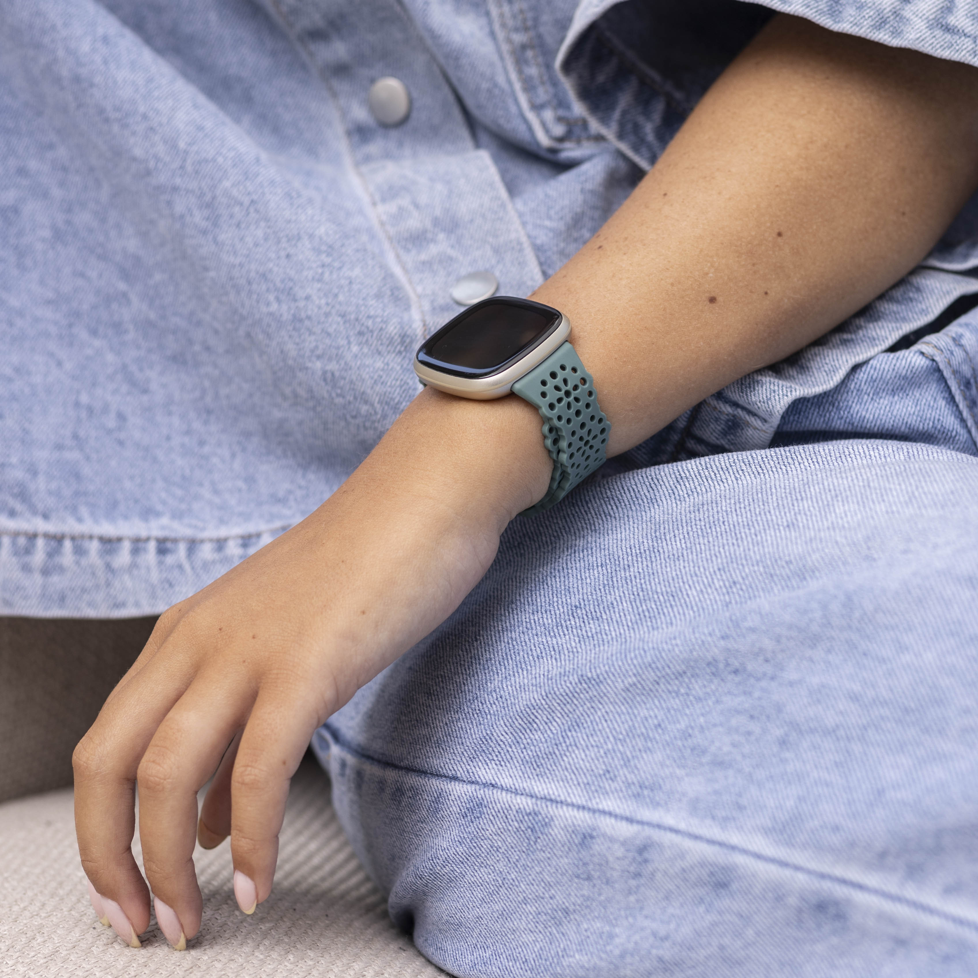 Fitbit Sense Silicone Strap with Pattern (Green)