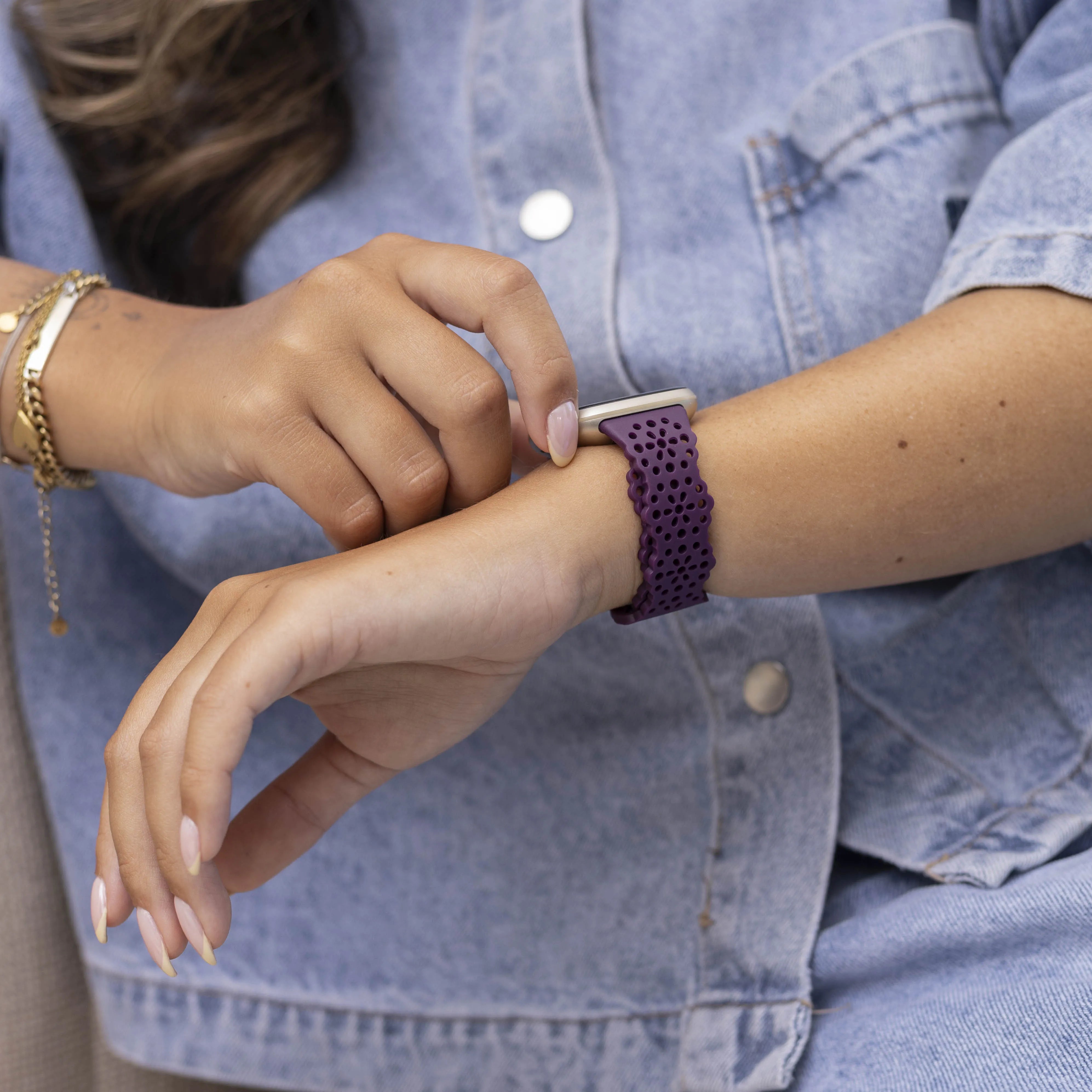 Correa silicona con estampado Fitbit Versa 3 (púrpura)