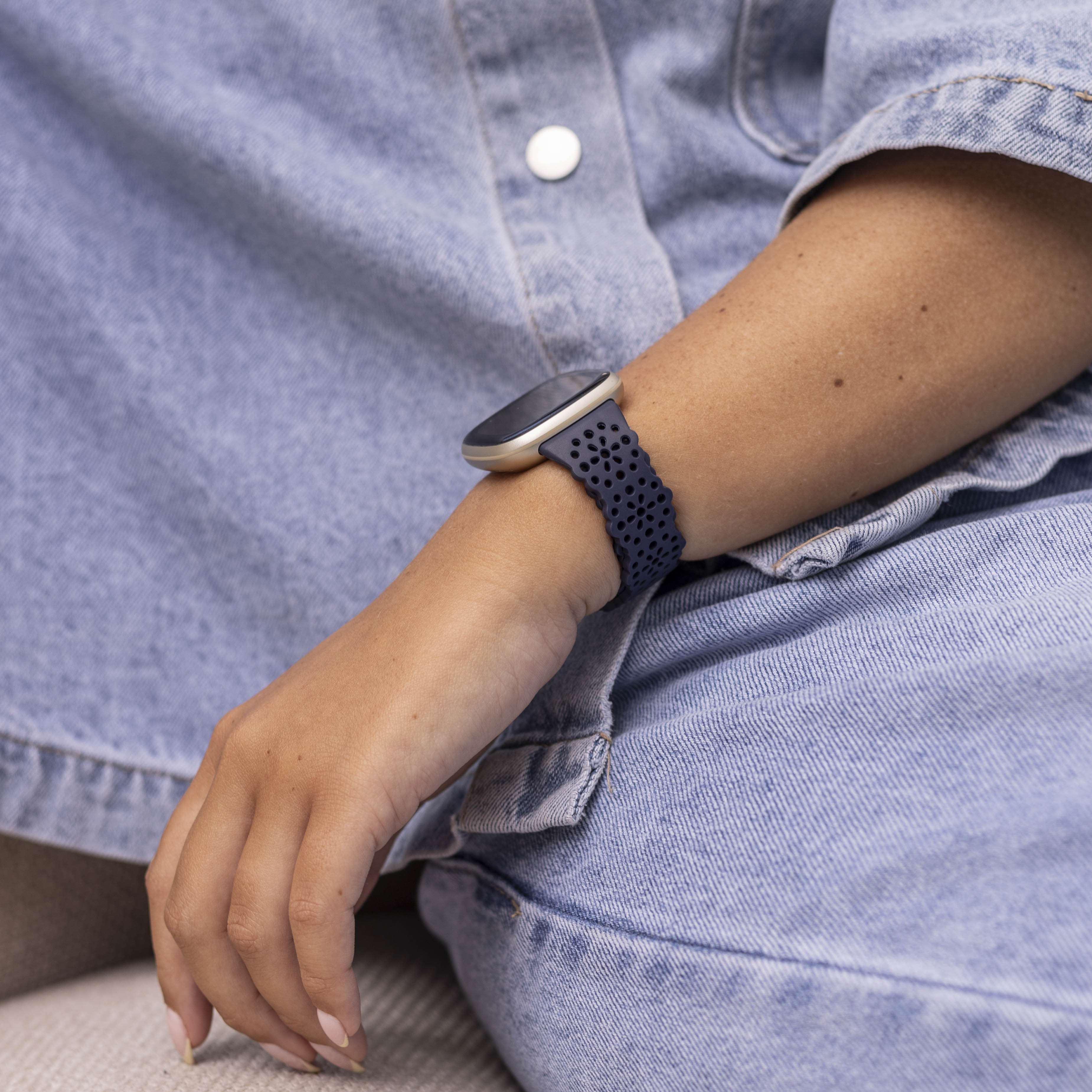 Fitbit Sense Silicone Strap with Pattern (Dark Blue)