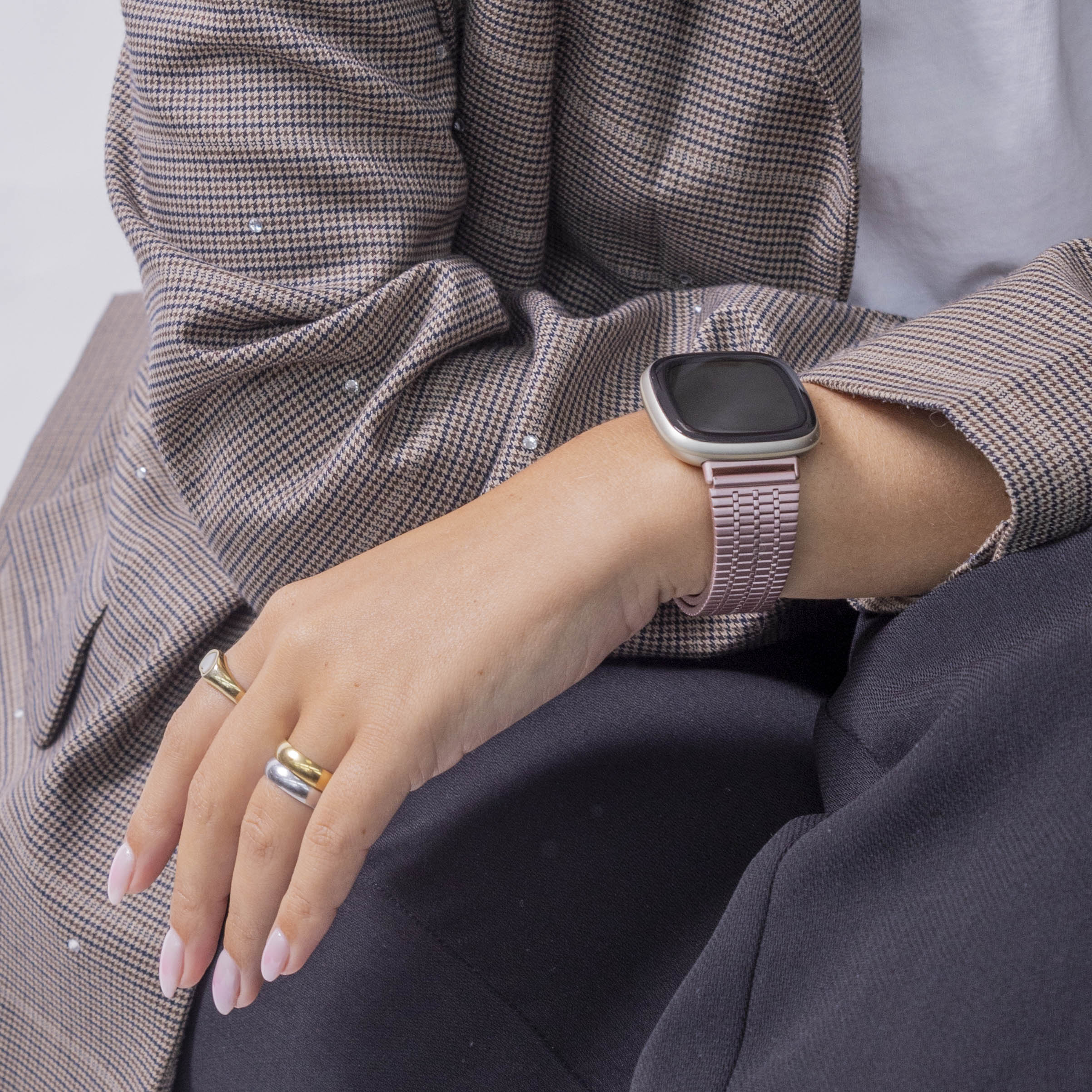 Fitbit Sense Fine Steel Strap (Pink)