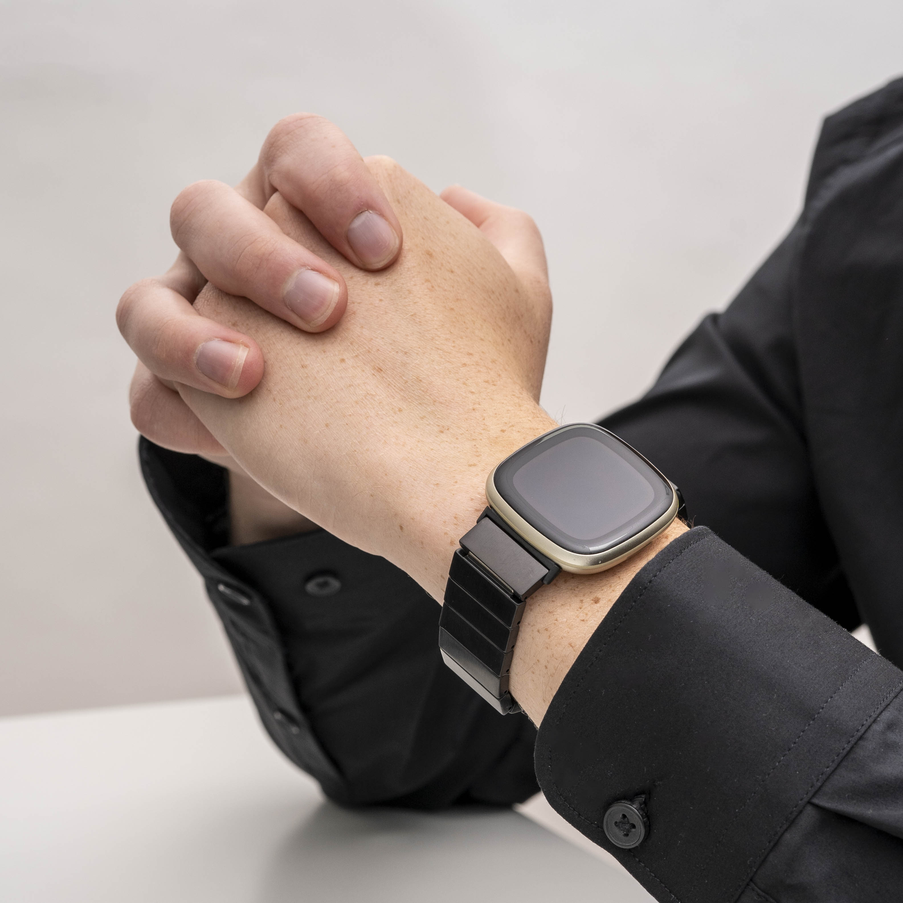 Fitbit Versa 3 Armband Metall (Schwarz)