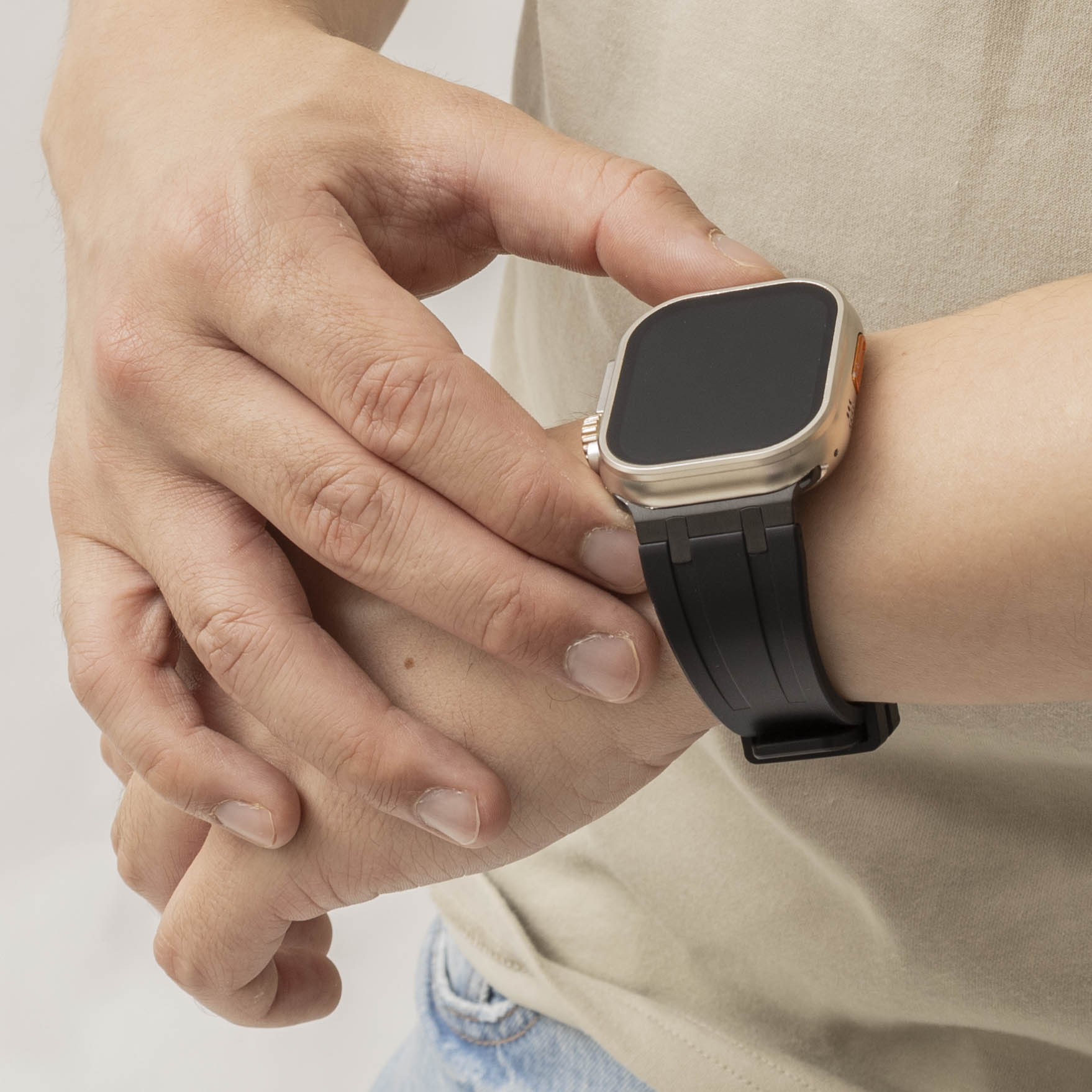 Correa silicona 'Luxury Liquid' Apple Watch Ultra (negro)