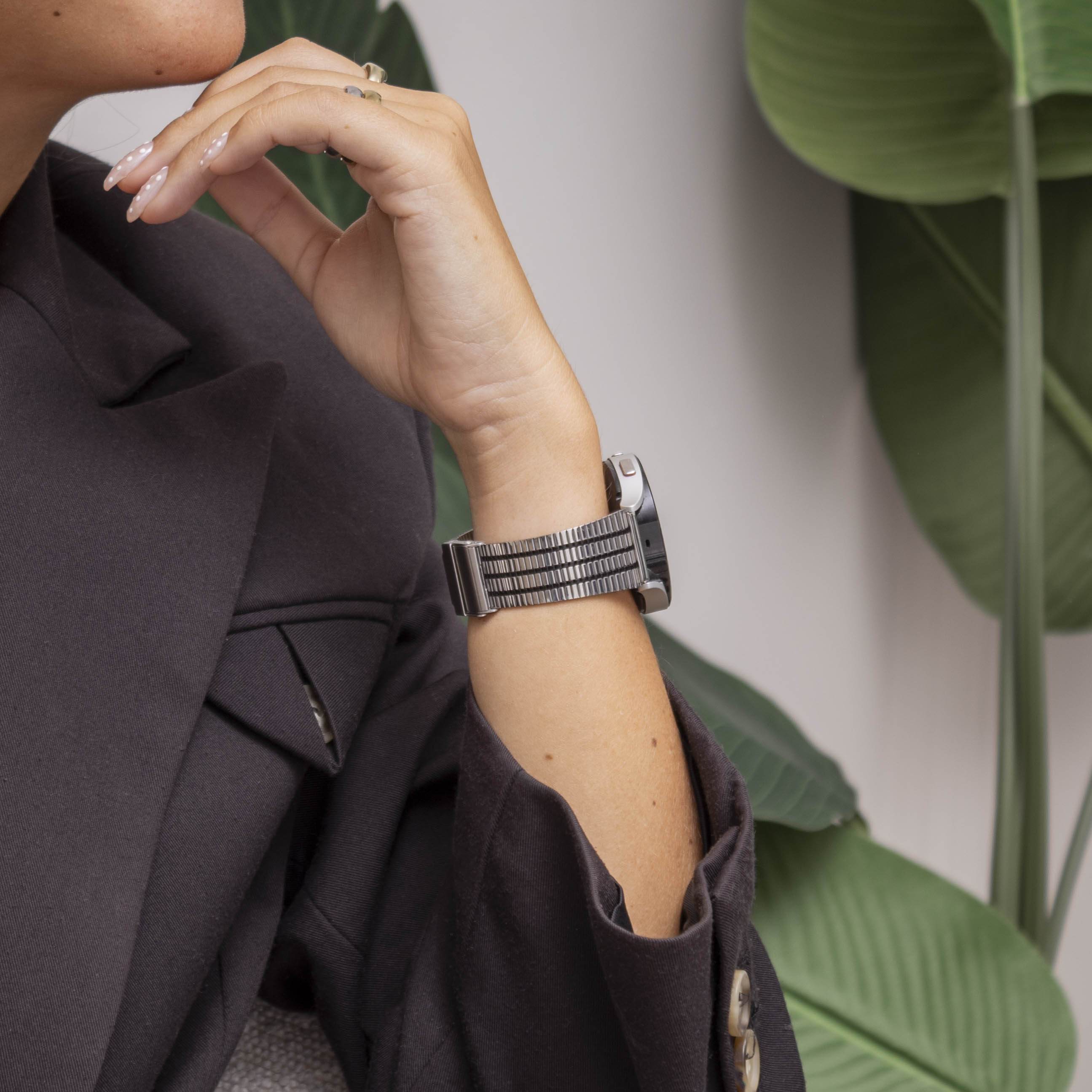 Samsung Galaxy Watch 5 44mm Fine Steel Strap (Silver/Black)