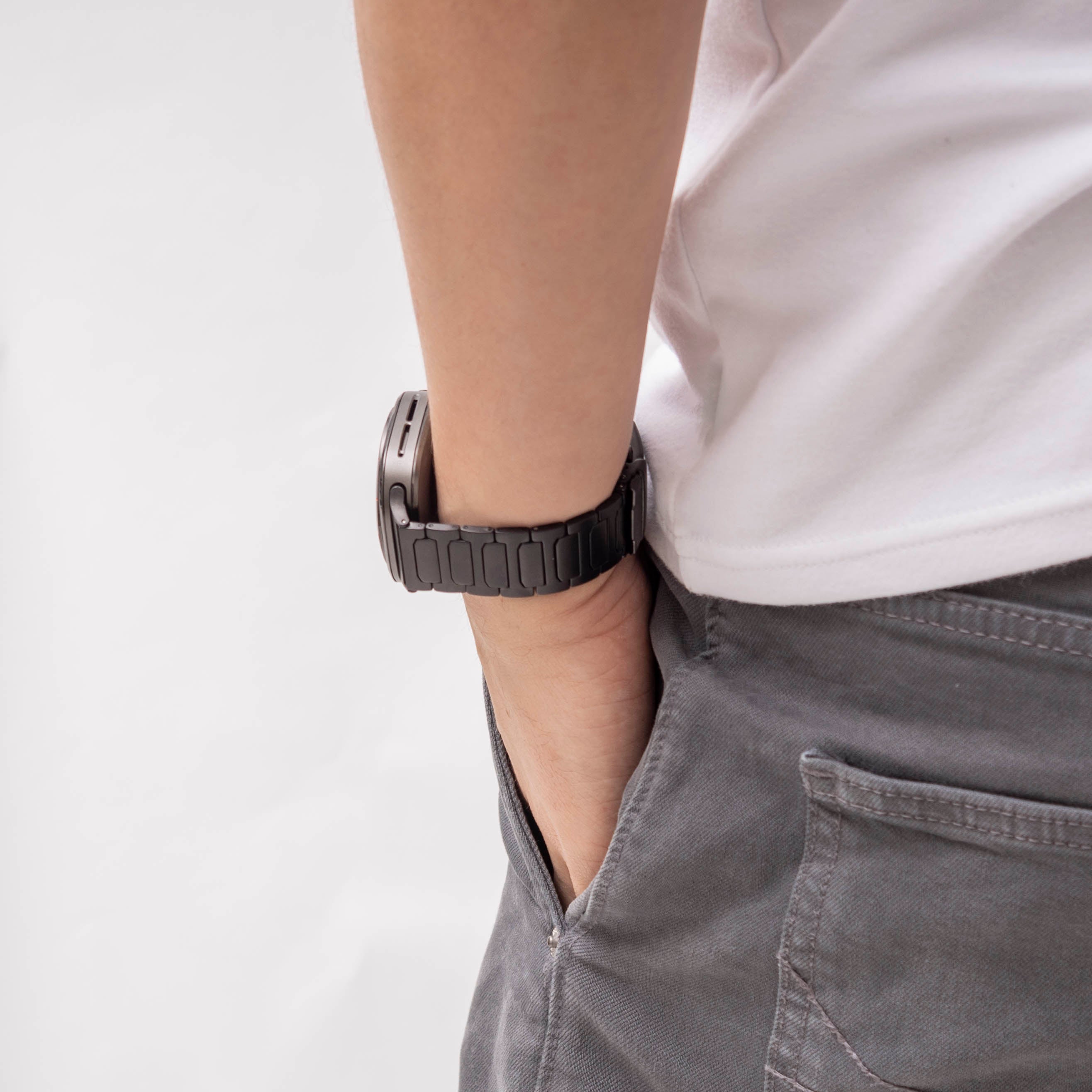 Bandz Samsung Galaxy Watch Ultra Titan Armband 'Deluxe' (Schwarz)