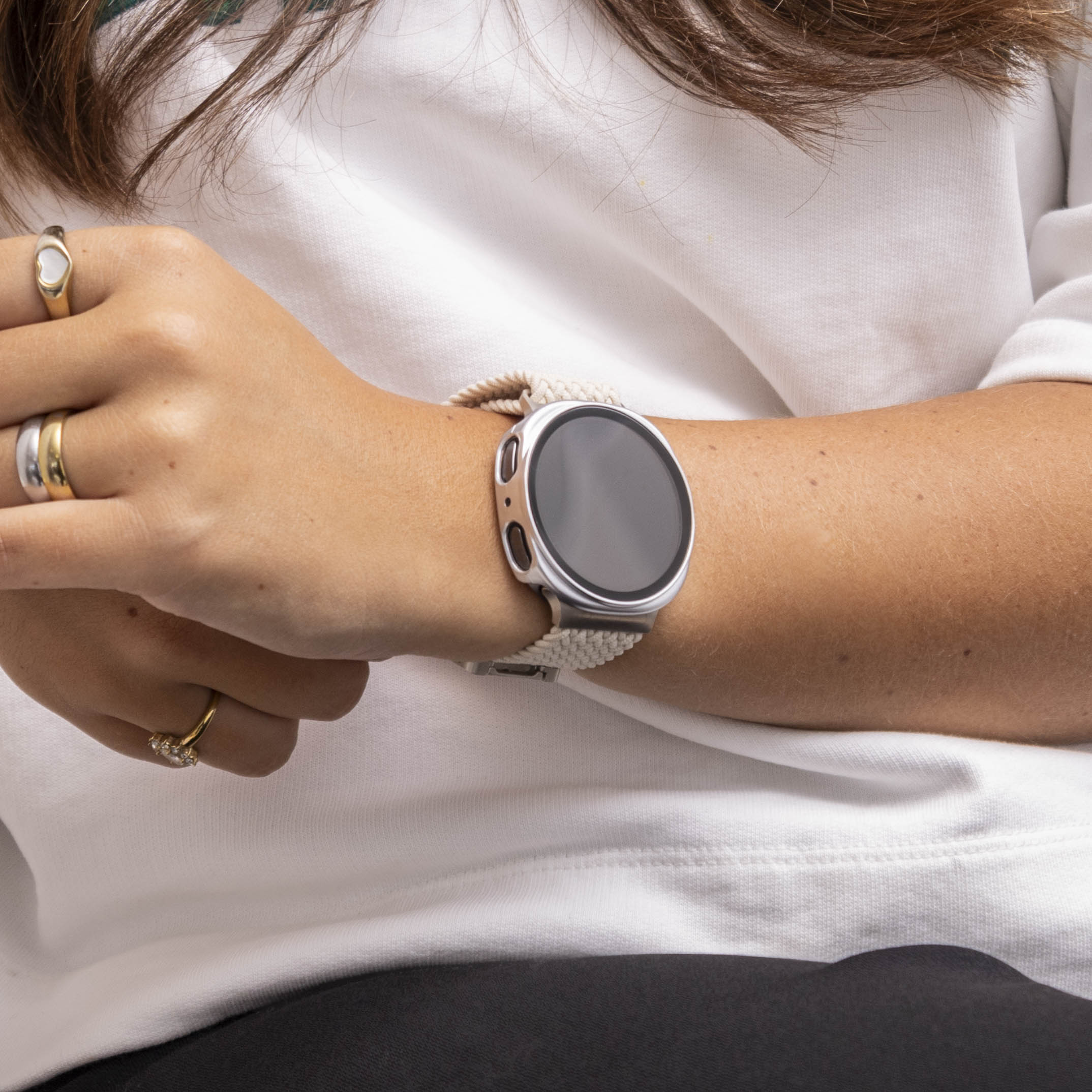 Samsung Galaxy Watch 8 - 40mm Hardcase mit Glas (Silber)