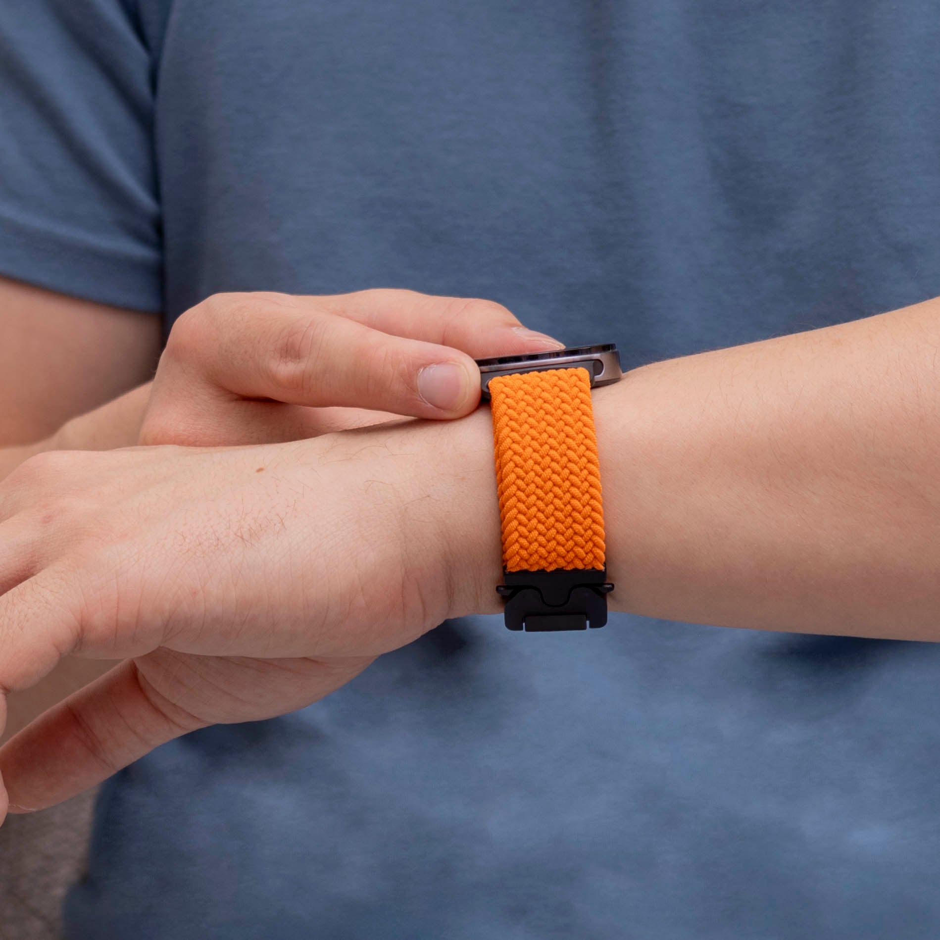 Samsung Galaxy Watch 8 Classic Geflochtenes Armband mit P-Schnalle (Orange)